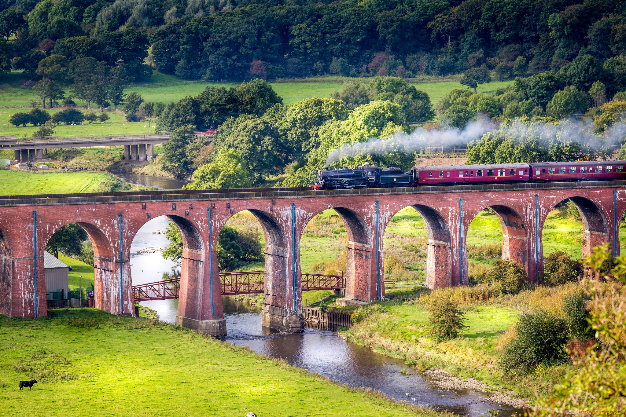 техника, поезда, поезд, мост