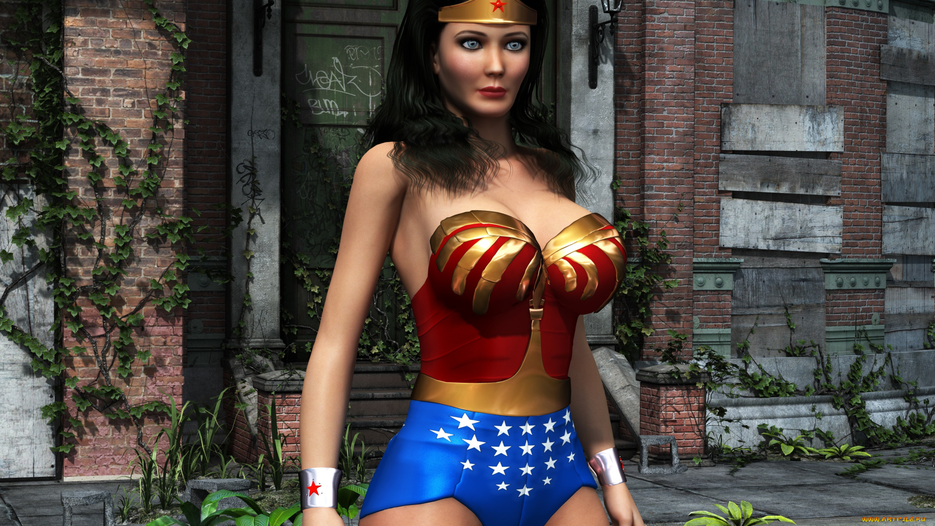 3д, графика, фантазия, , fantasy, фон, взгляд, девушка