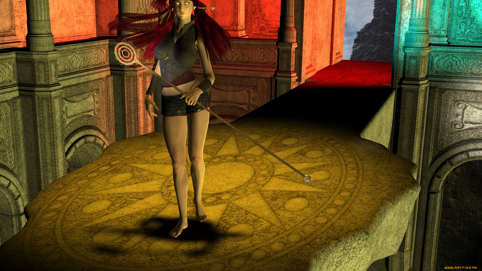 3д, графика, фантазия, , fantasy, фон, взгляд, девушка