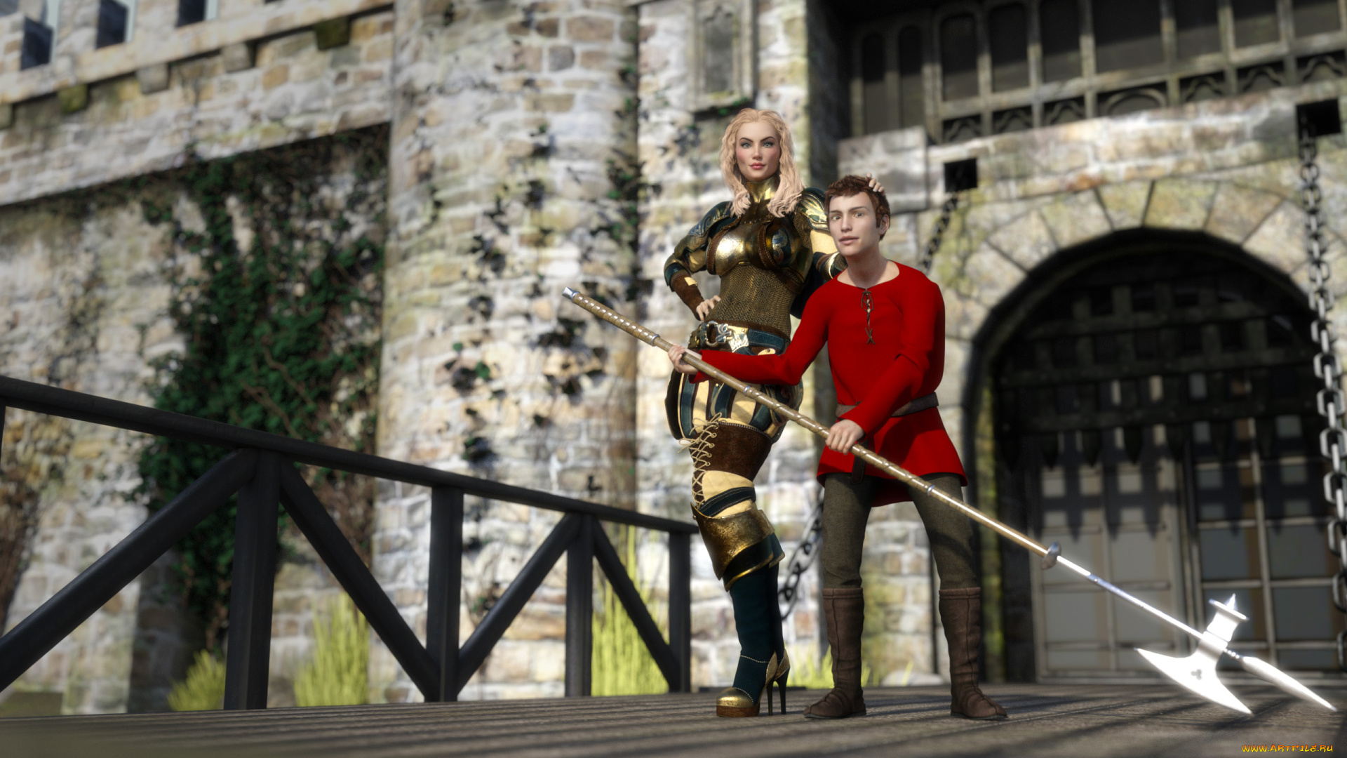 3д, графика, фантазия, , fantasy, взгляд, девушка, фон