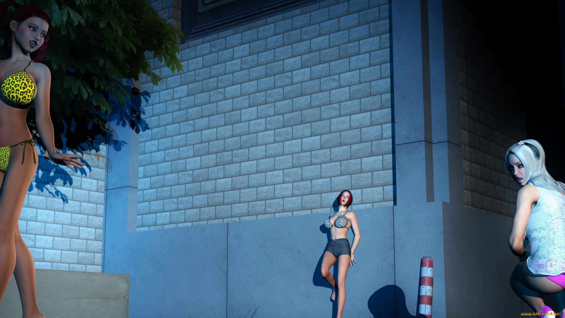 3д, графика, люди, , people, девушки, фон, взгляд