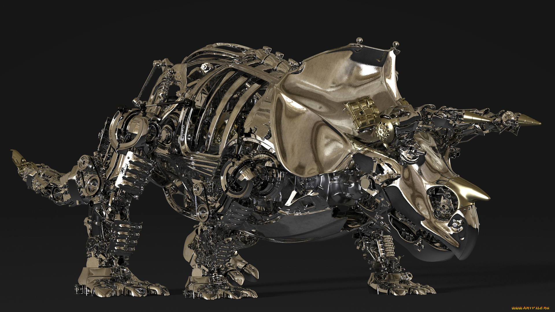 3д, графика, моделирование, , modeling, металл, triceratops, трицератопс, детали