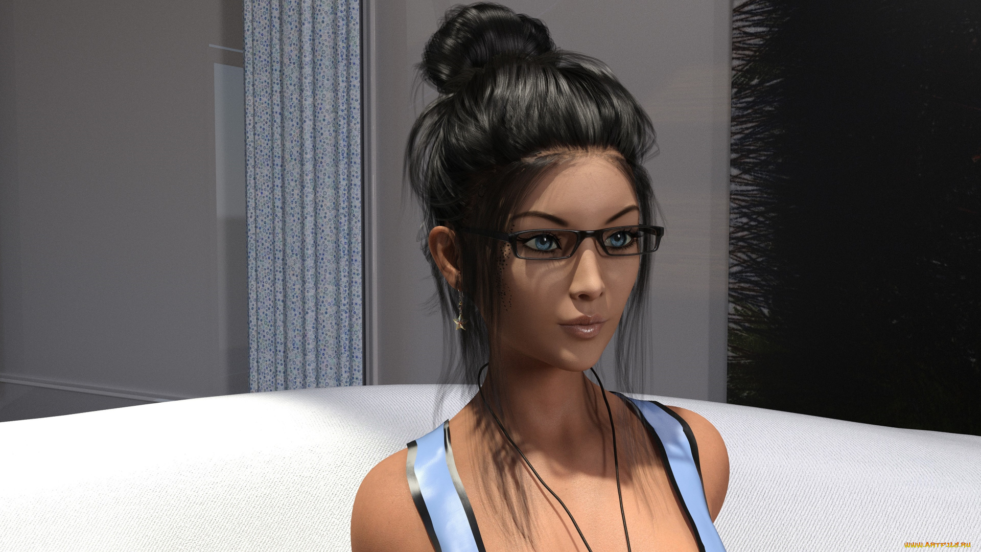 3д, графика, портрет, , portraits, фон, девушка, взгляд