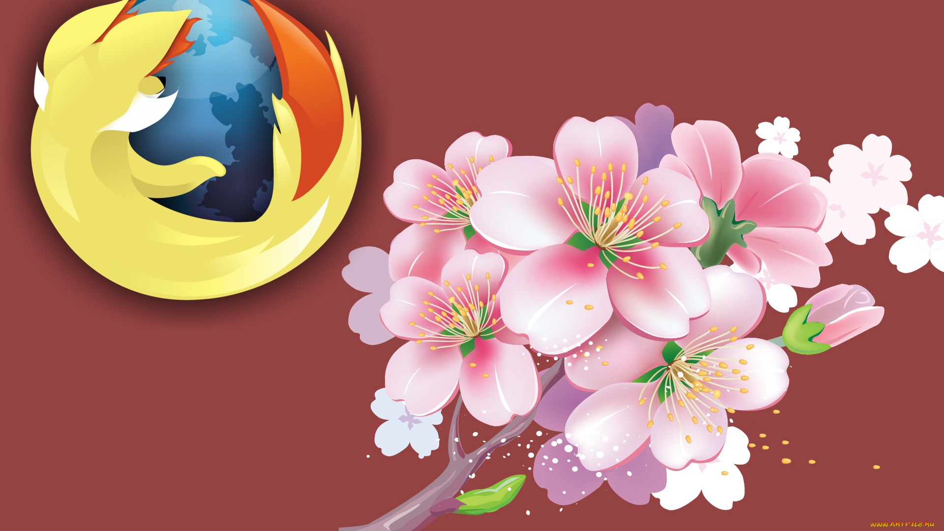 компьютеры, mozilla, firefox, логотип, фон