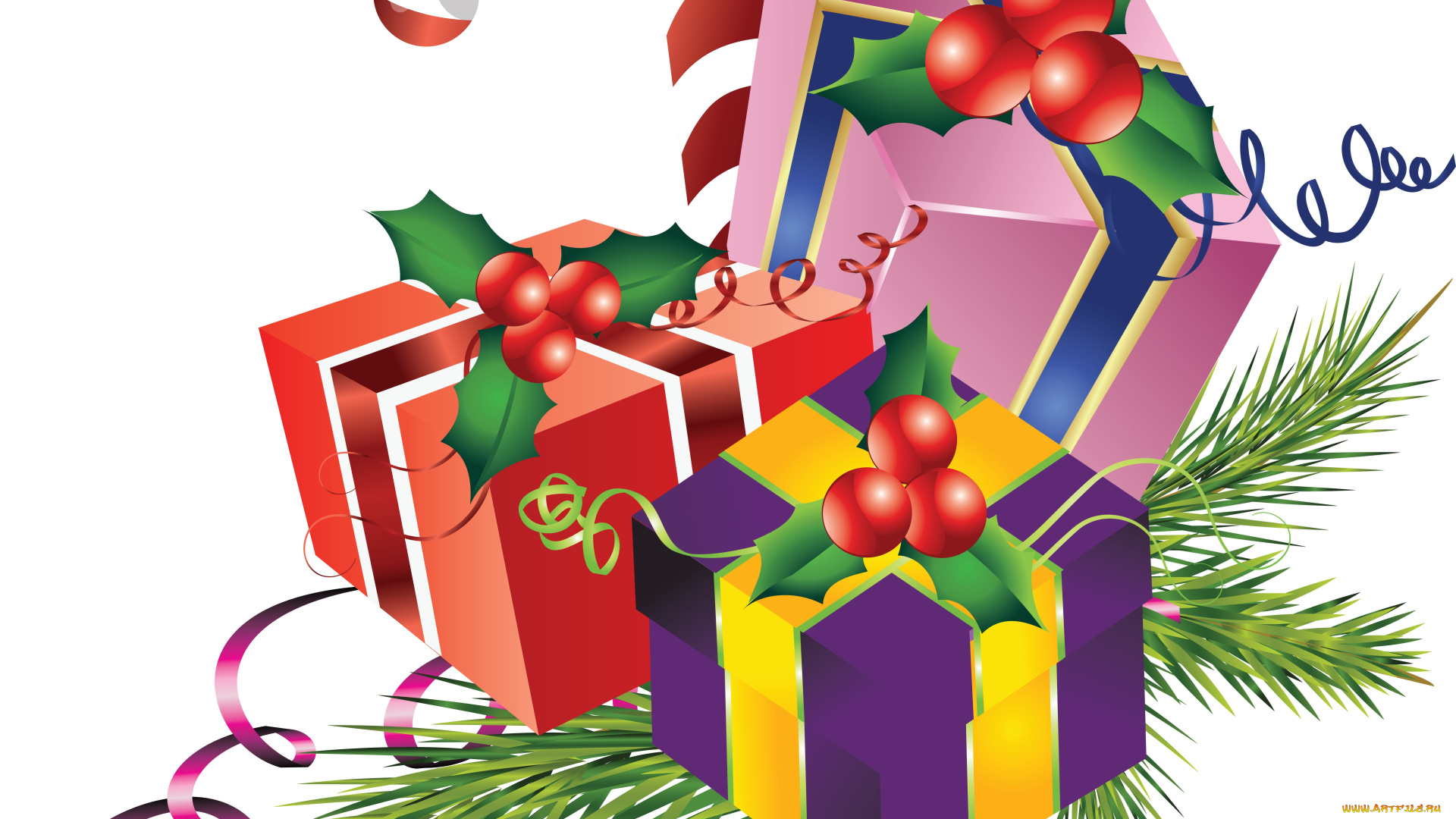 праздничные, векторная, графика, , новый, год, подарки