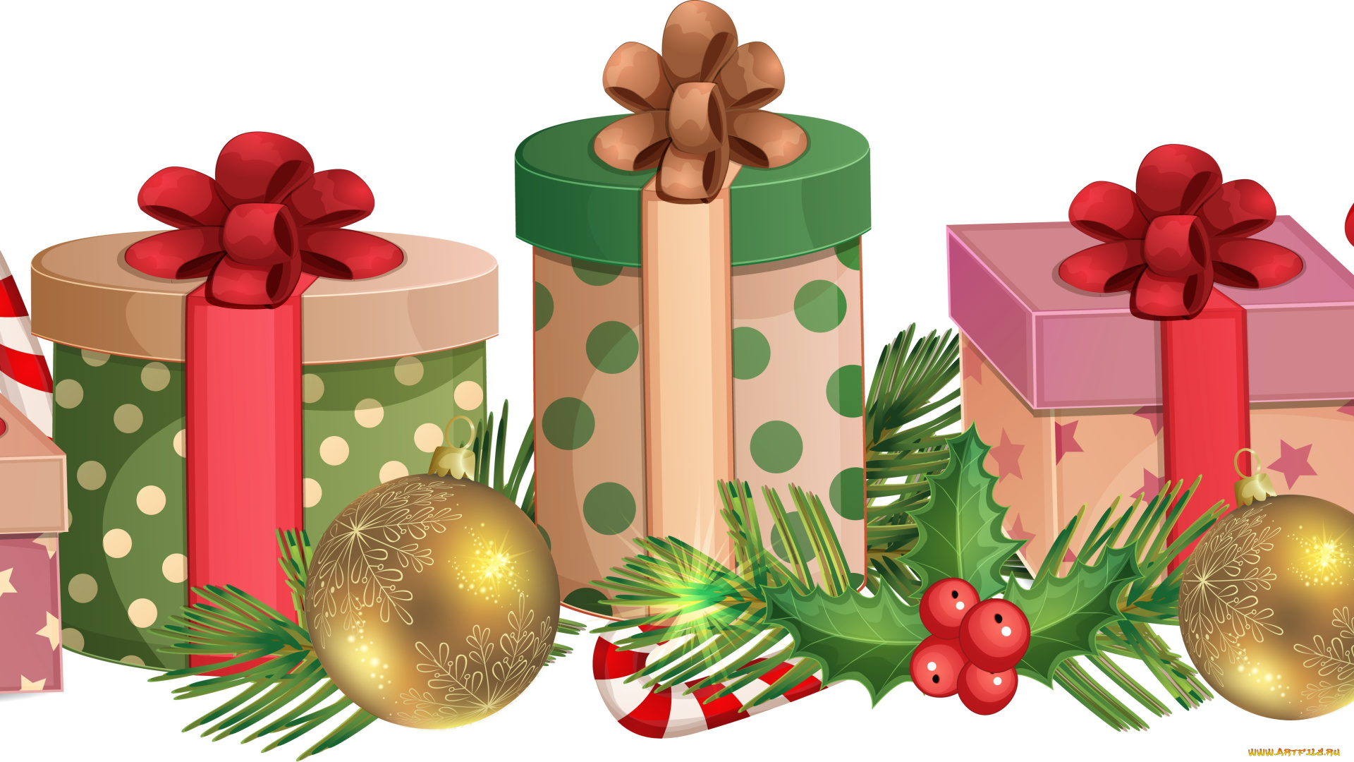праздничные, векторная, графика, , новый, год, подарки