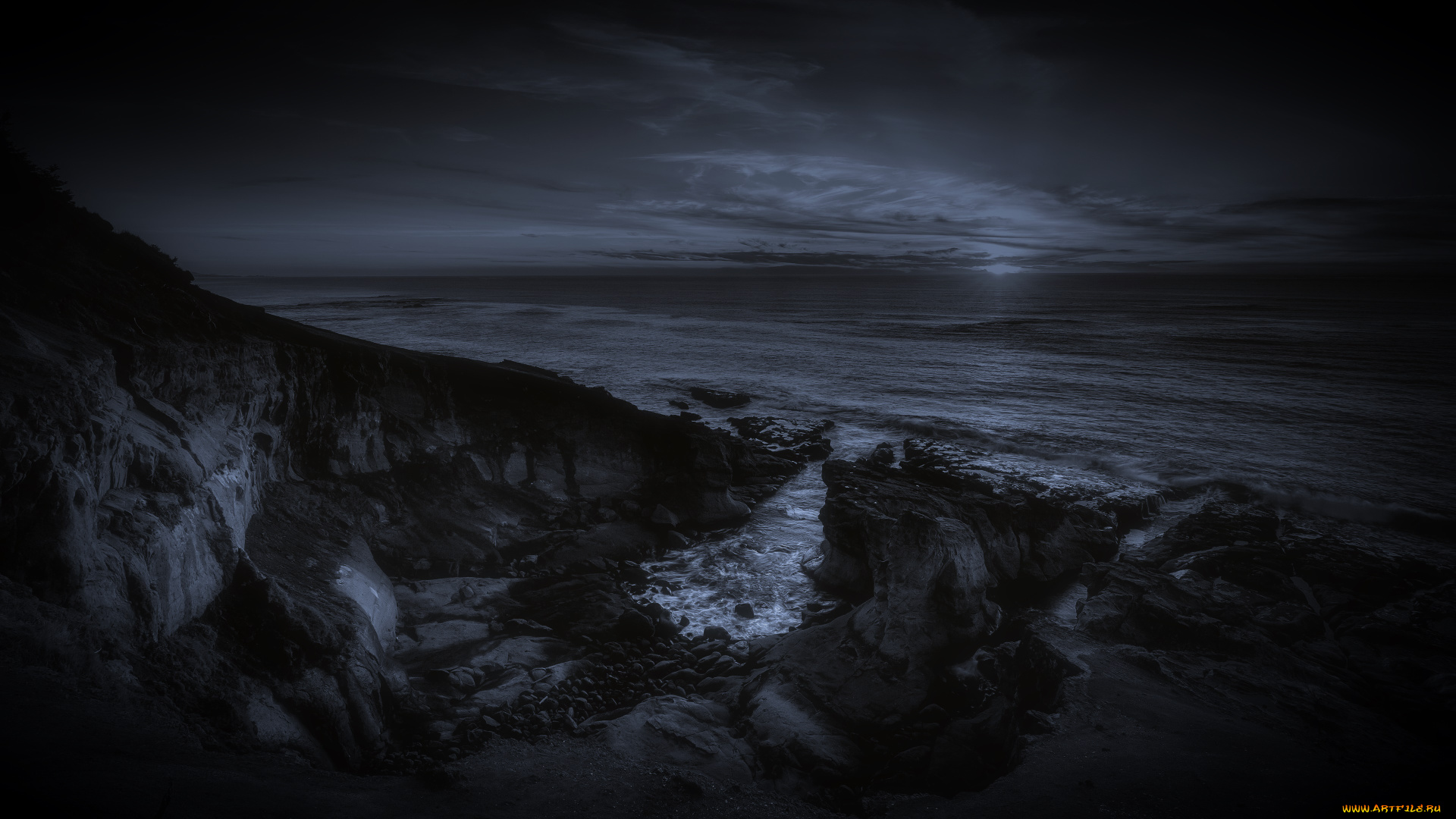 природа, побережье, камни, море