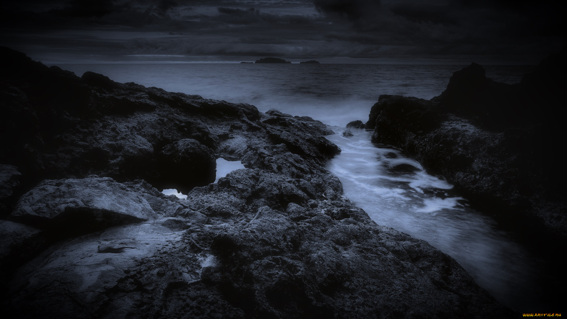 природа, побережье, камни, море