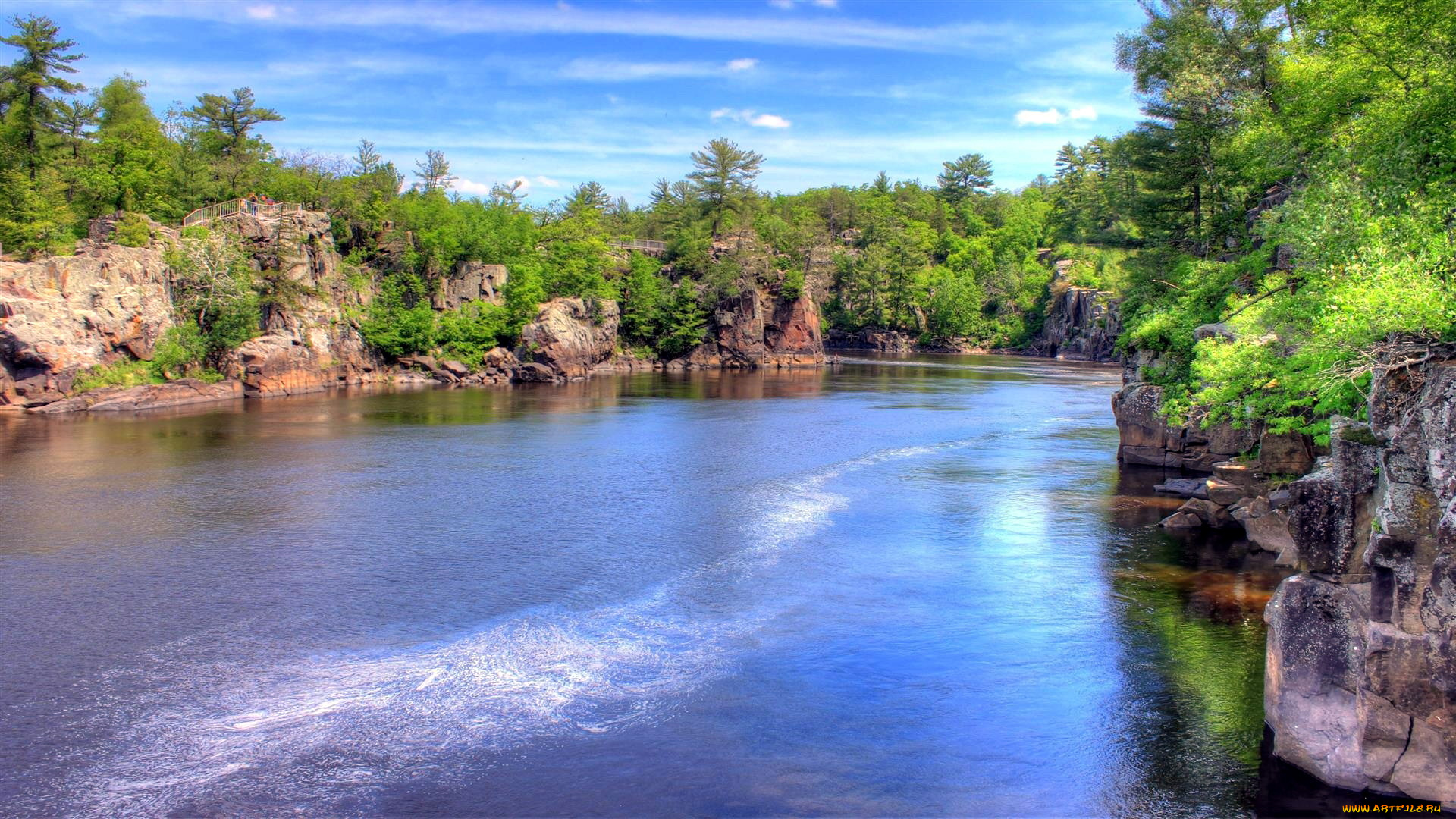 природа, реки, озера, берега, деревья, река