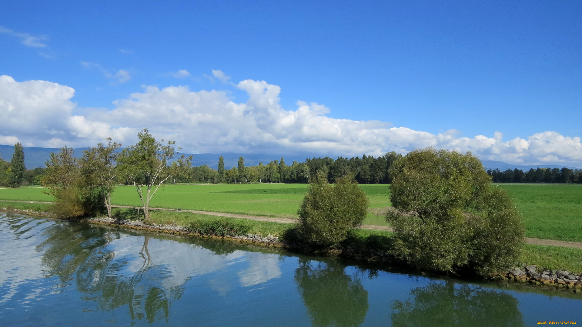 природа, реки, озера, река, поле