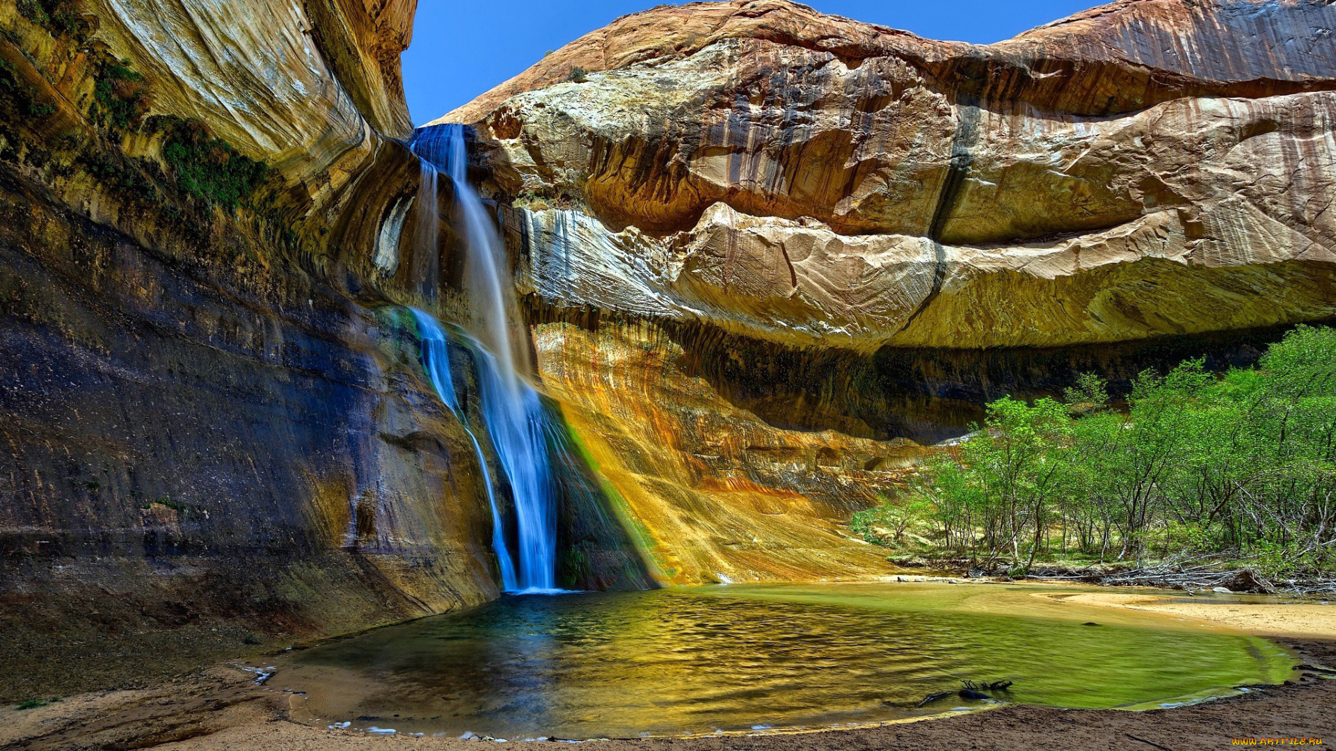 природа, водопады, водопад, скалы