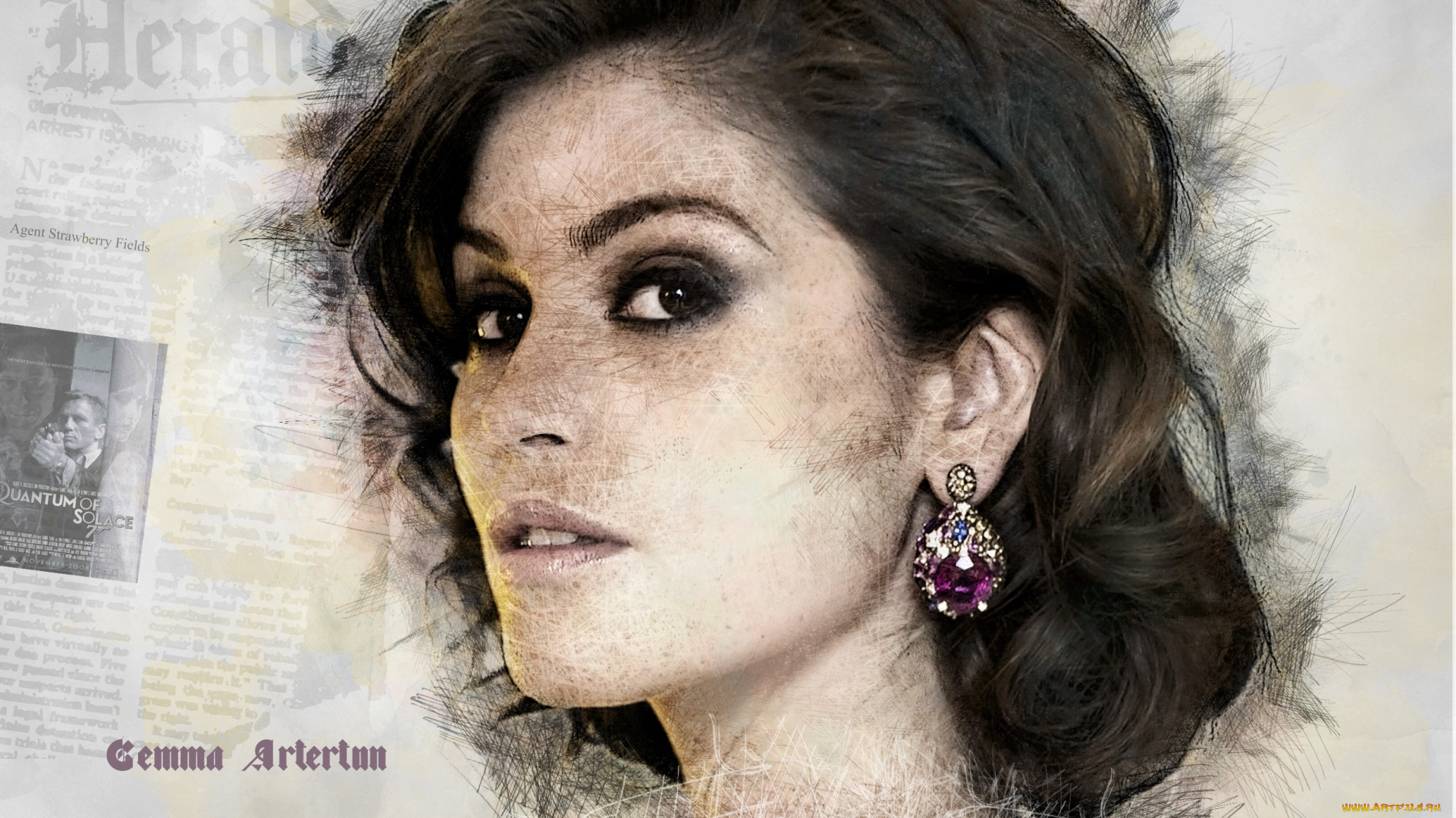 разное, компьютерный, дизайн, арт, прическа, взгляд, портрет, девушка