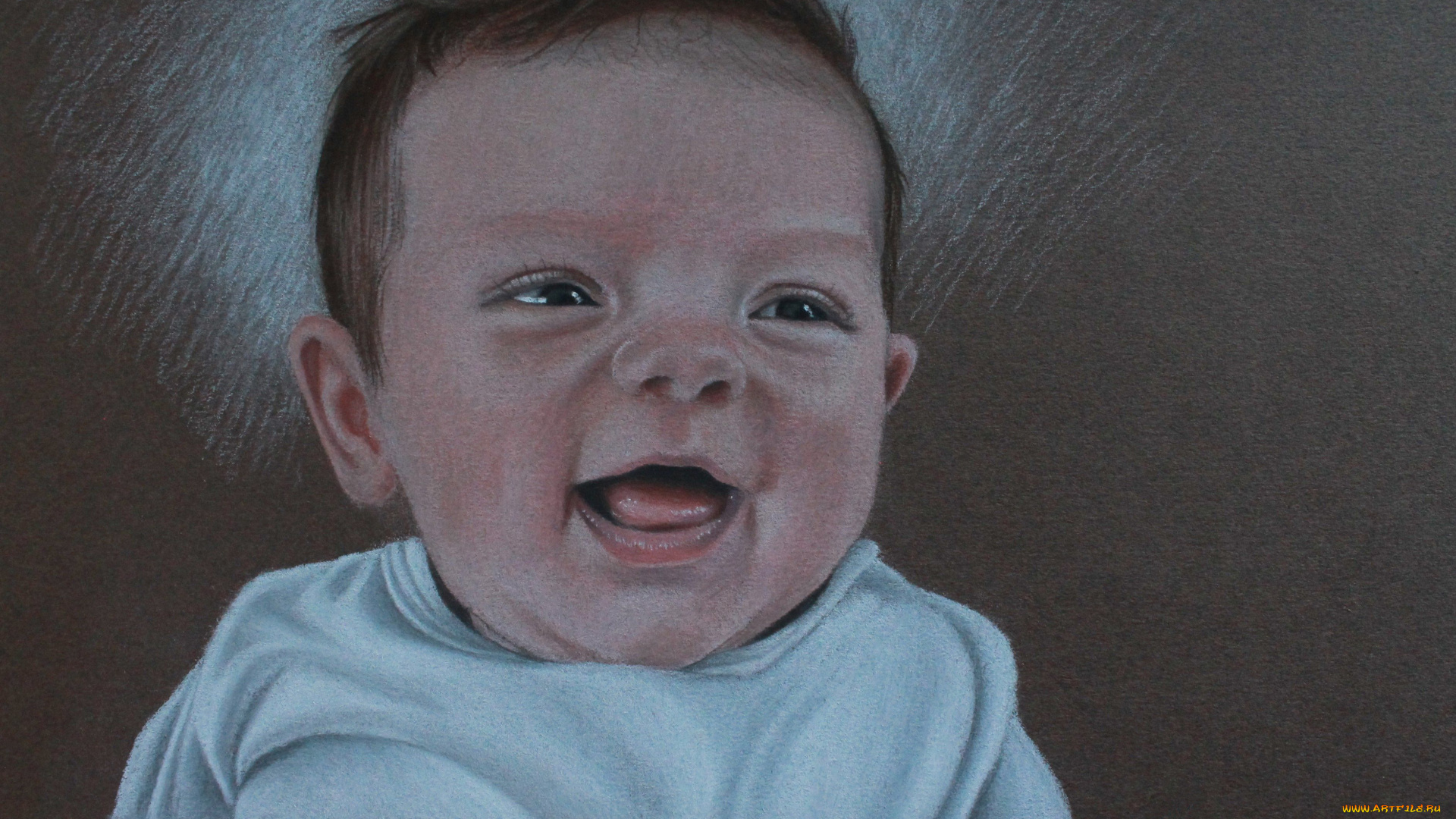 рисованное, дети, мальчик, фон, улыбка