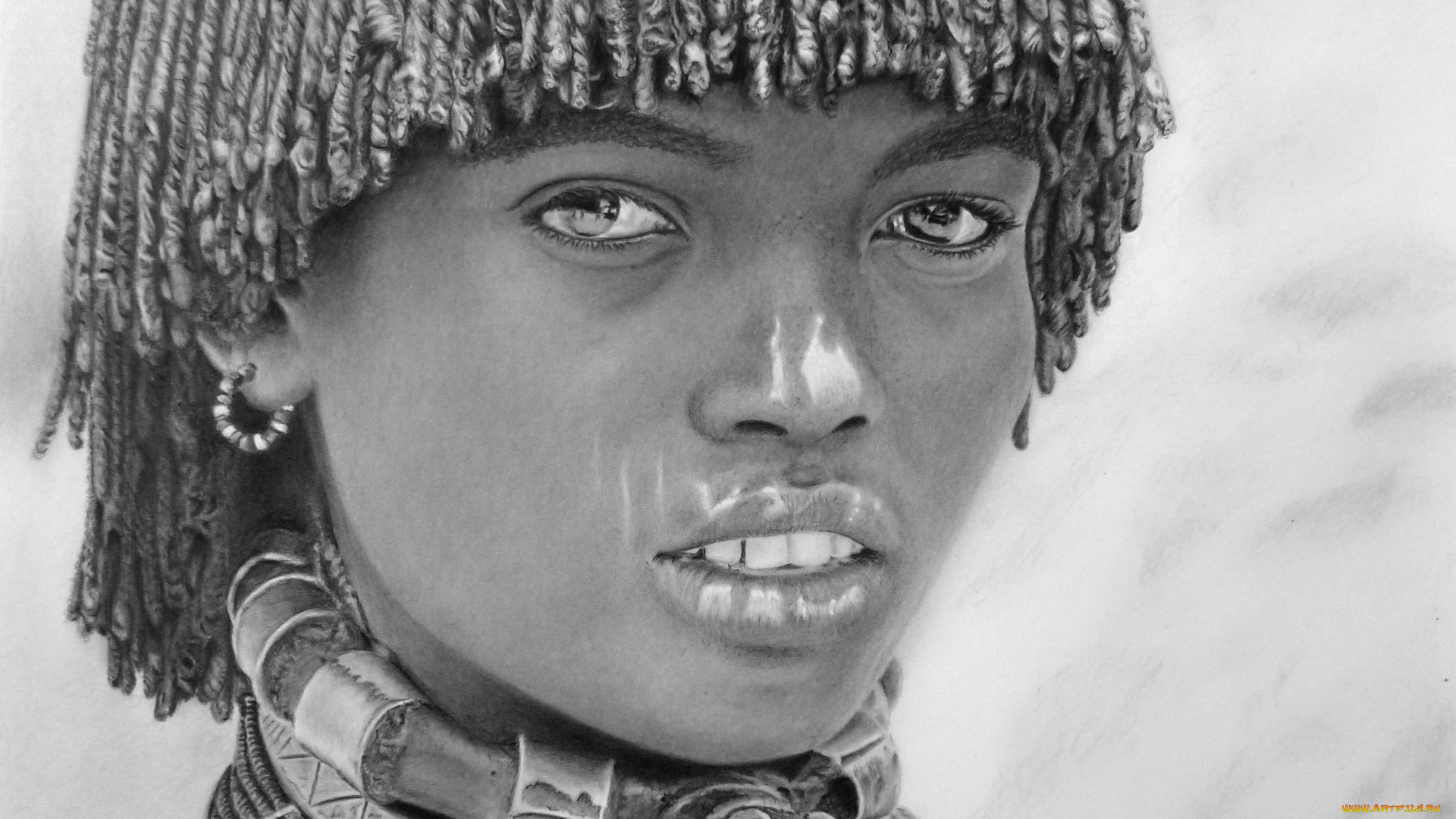 рисованное, люди, сережка, девушка, фон, взгляд