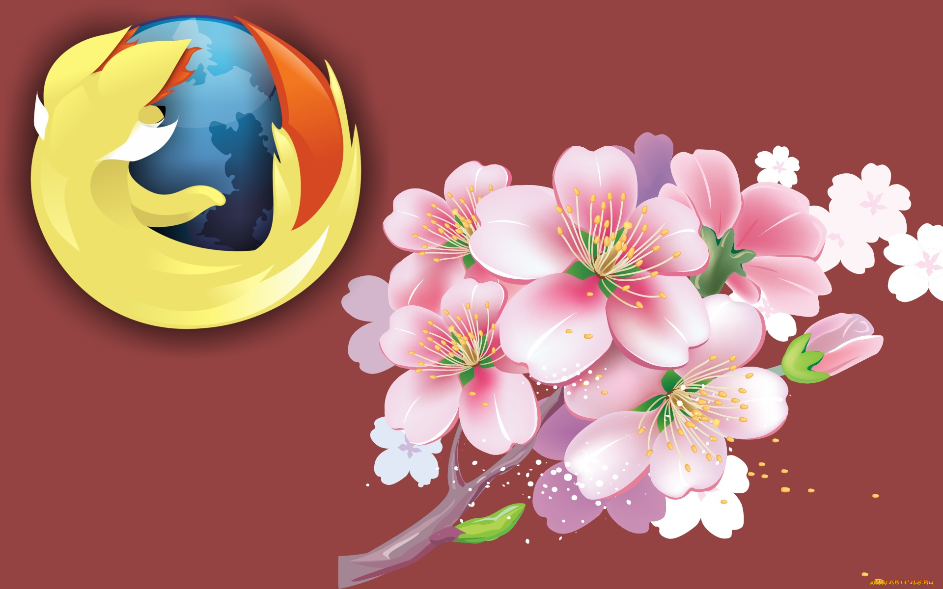 компьютеры, mozilla, firefox, логотип, фон