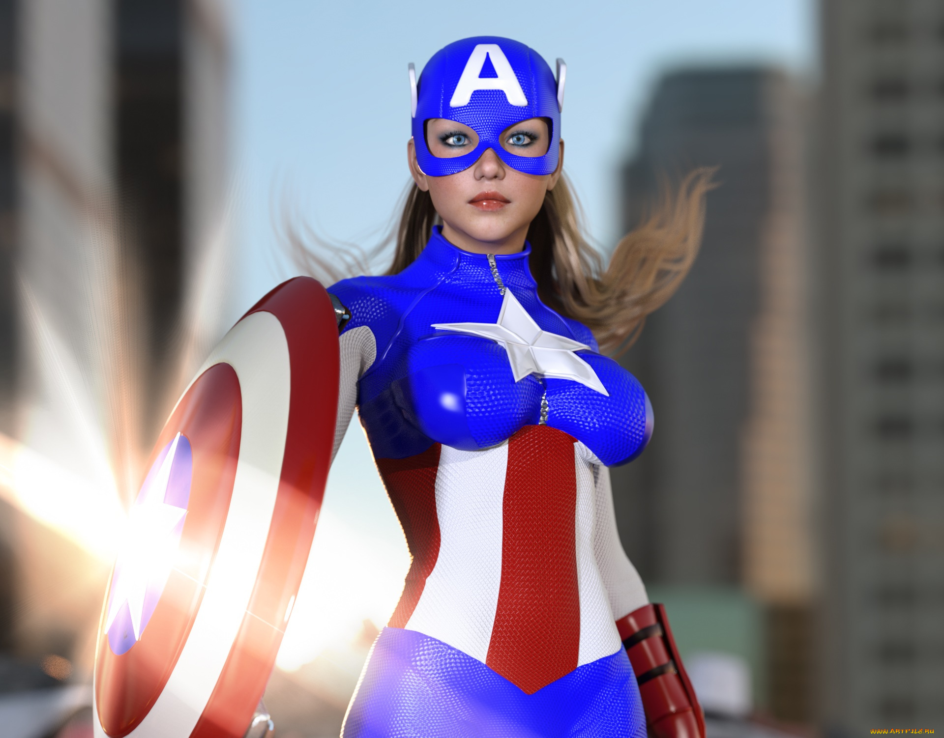 3д, графика, фантазия, , fantasy, фон, девушка, взгляд