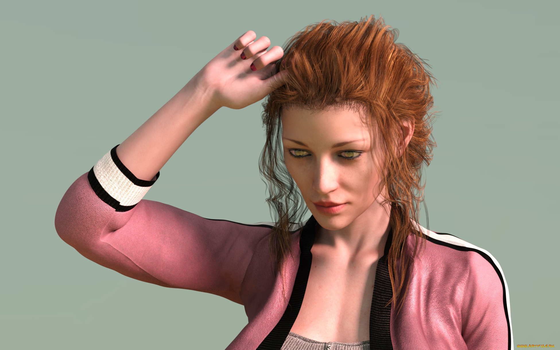 3д, графика, портрет, , portraits, фон, взгляд, девушка