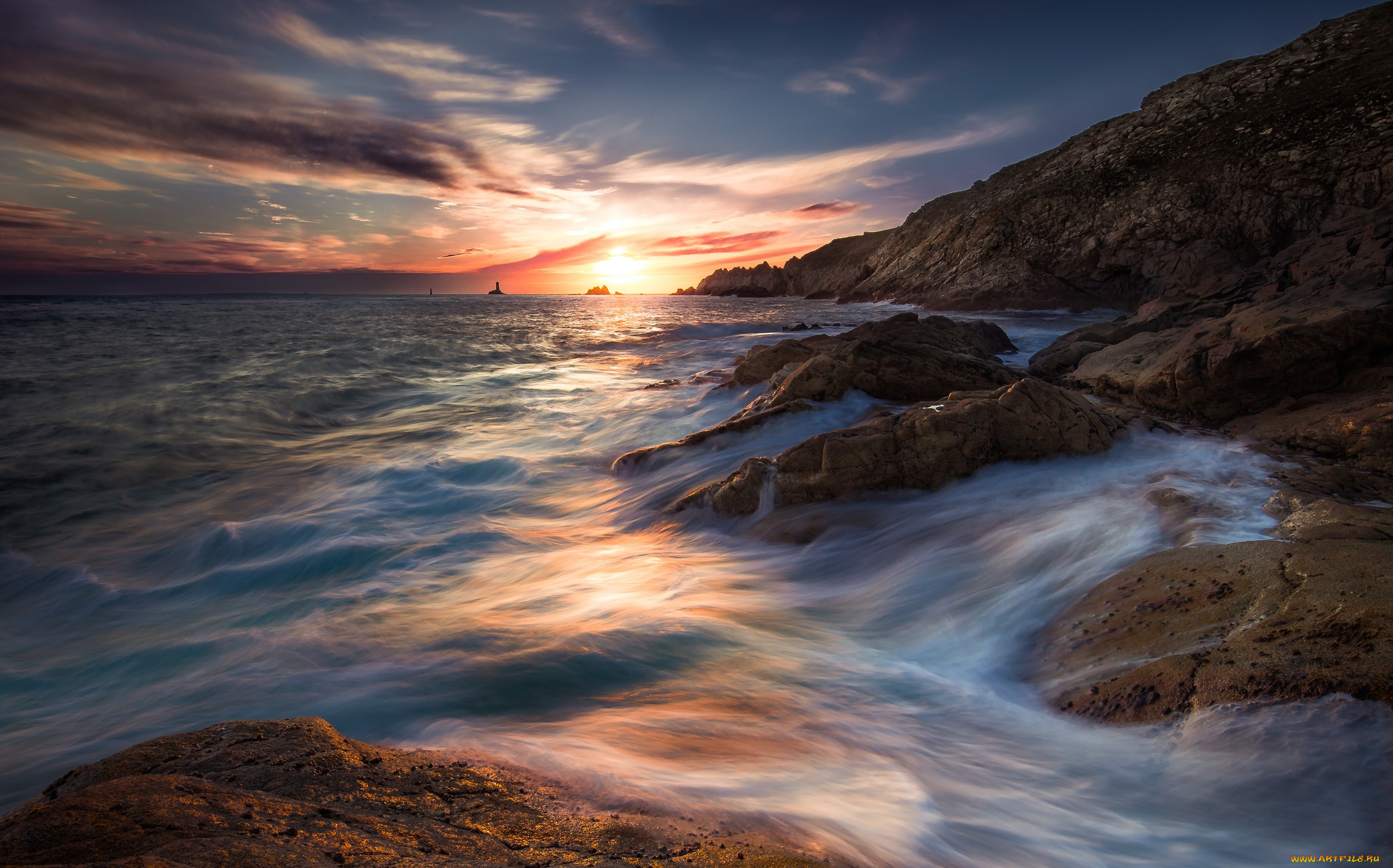 природа, побережье, простор