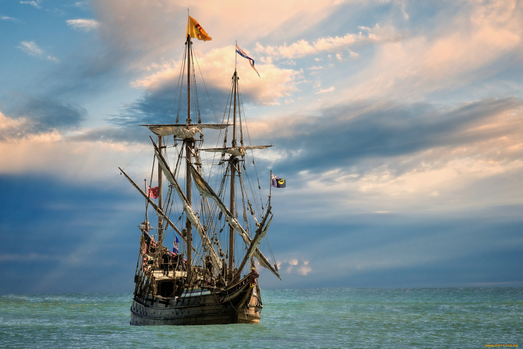 корабли, парусники, корабль, море