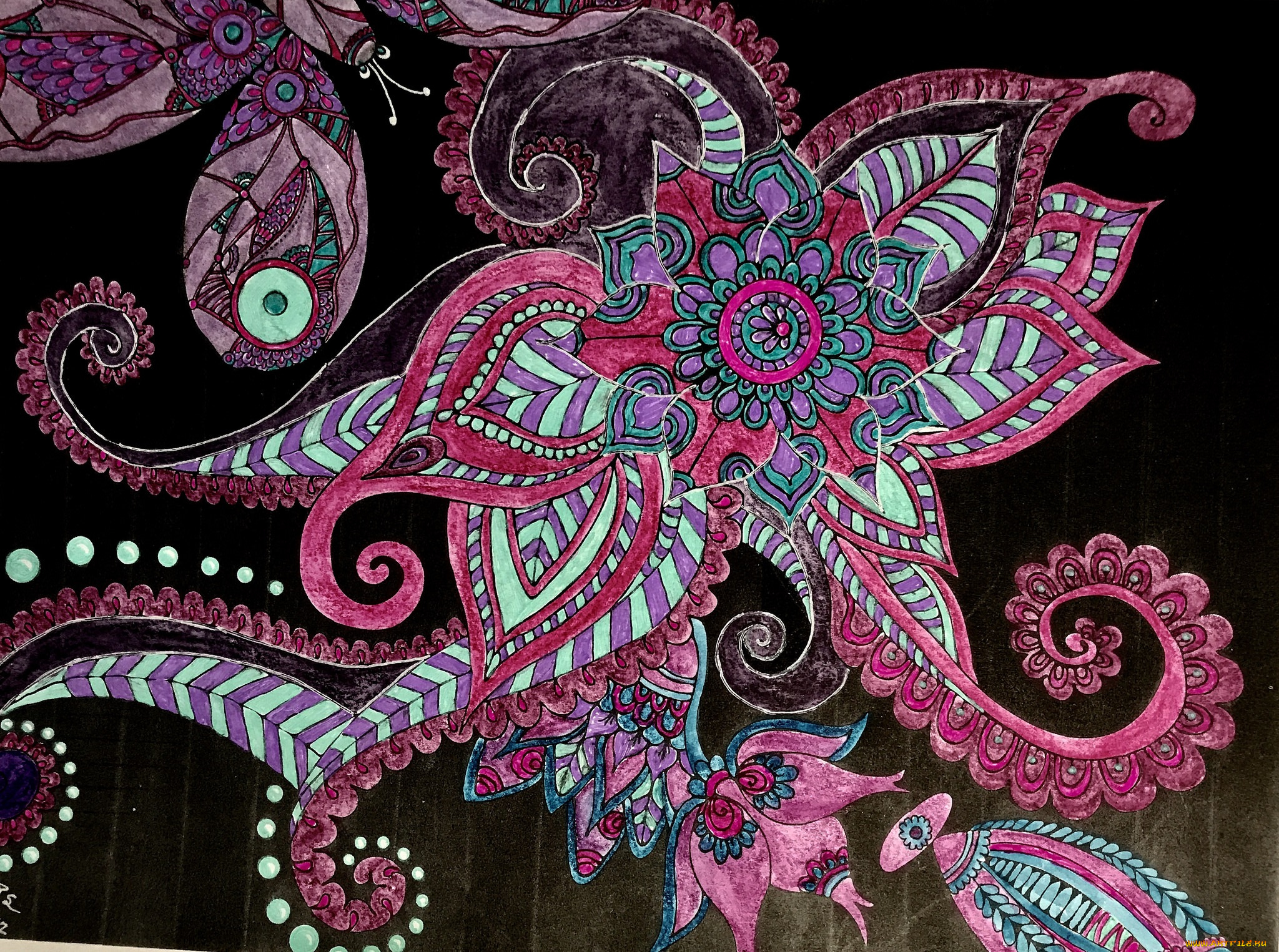 рисованное, абстракция, узор