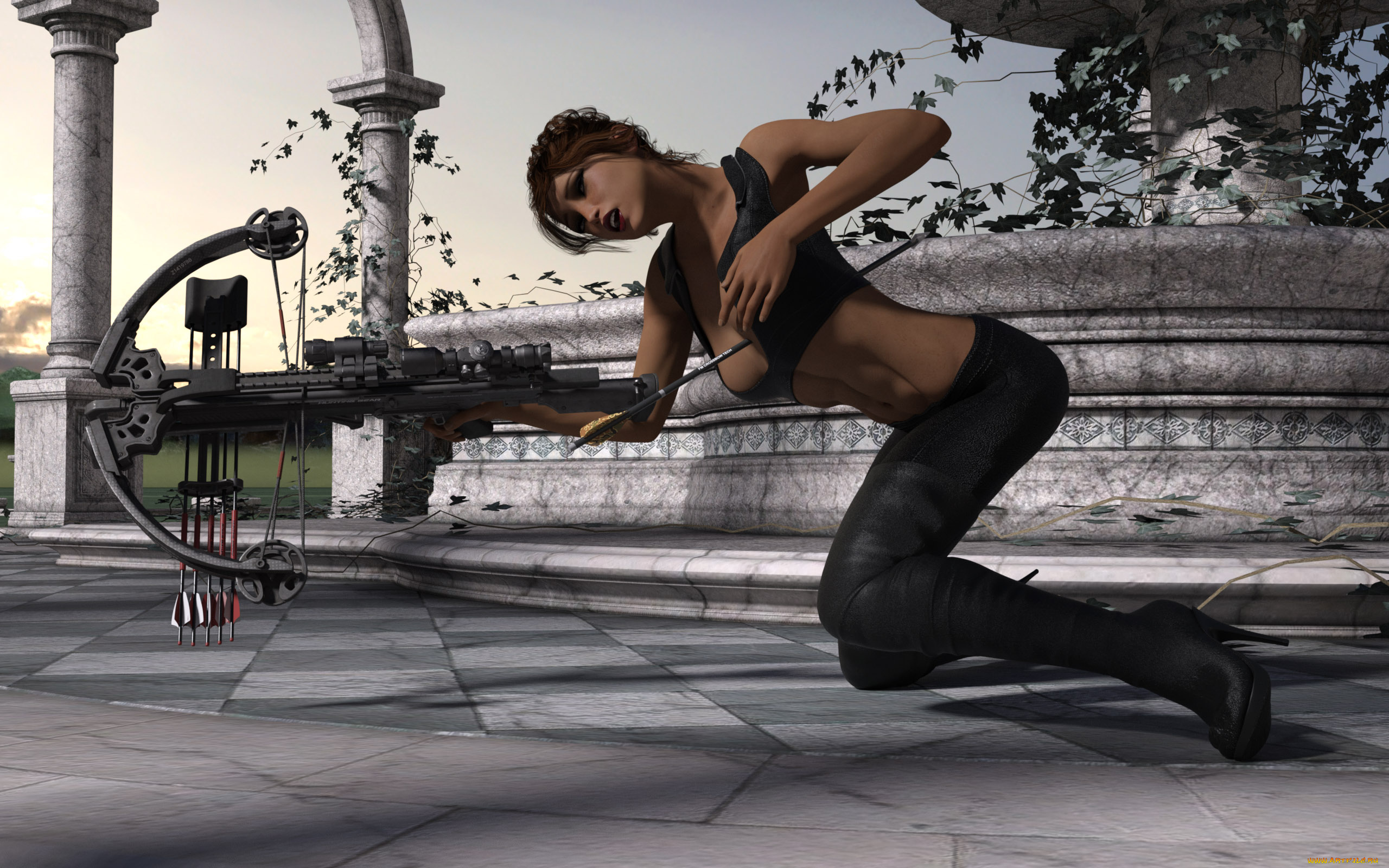 3д, графика, фантазия, , fantasy, фон, взгляд, девушка