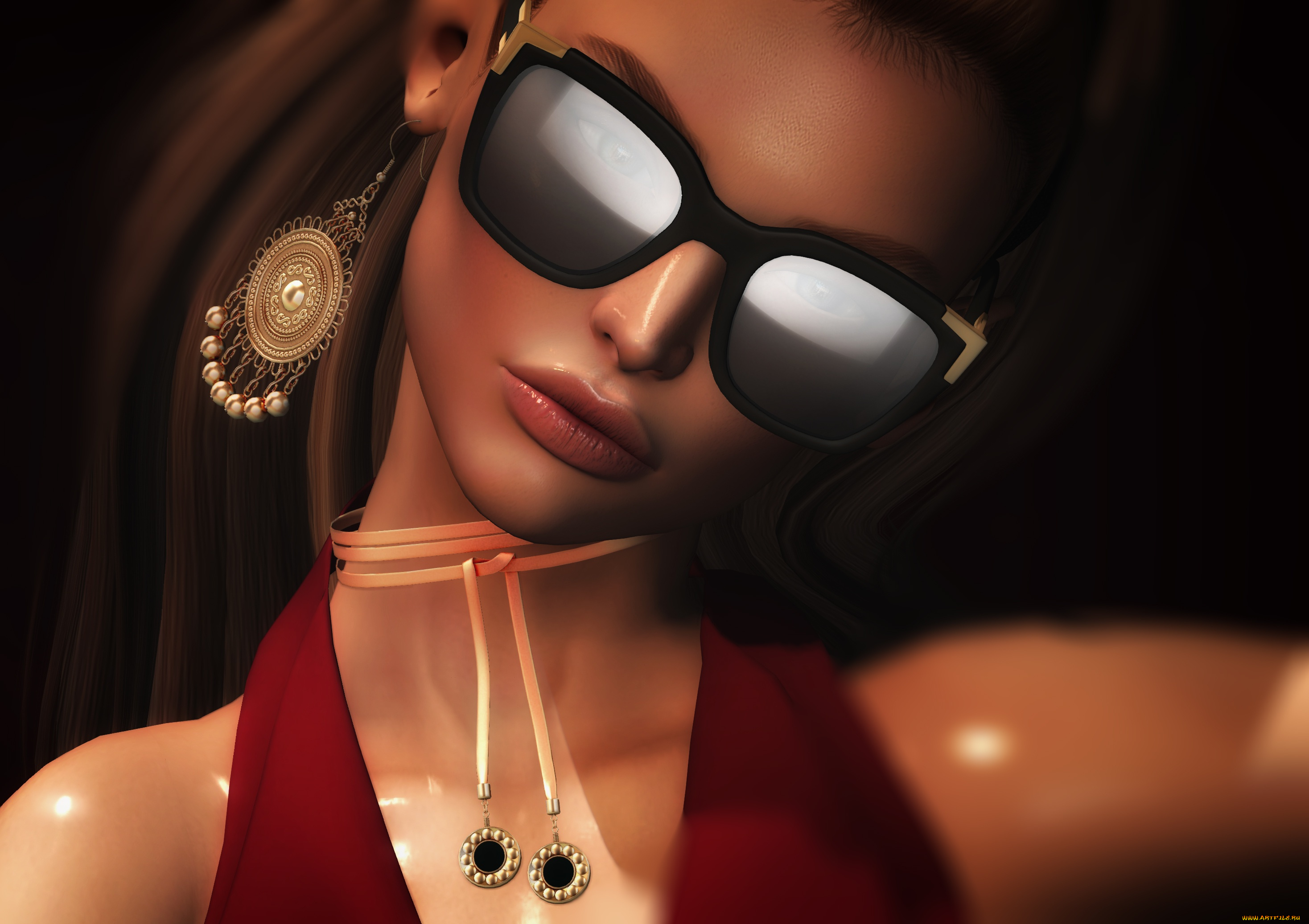 3д, графика, портрет, , portraits, стиль, лицо, девушка, очки