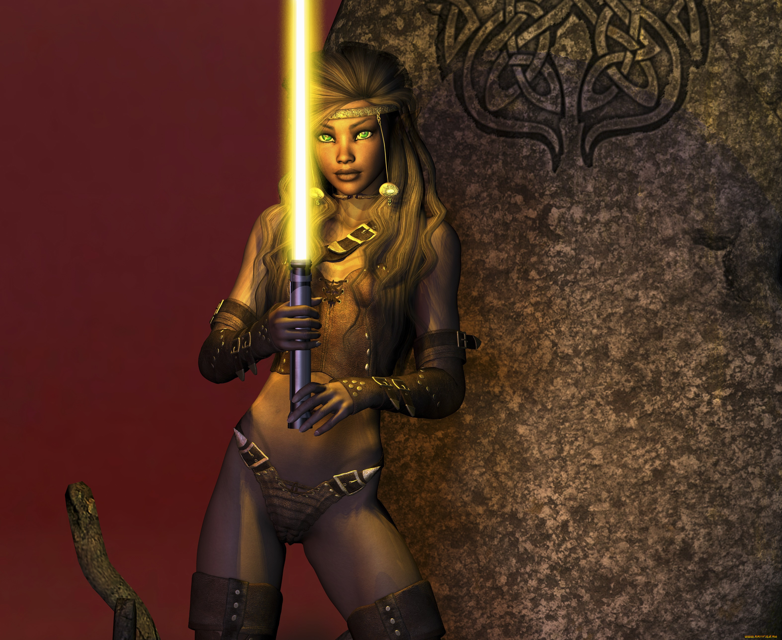 3д, графика, фантазия, , fantasy, девушка, взгляд, фон