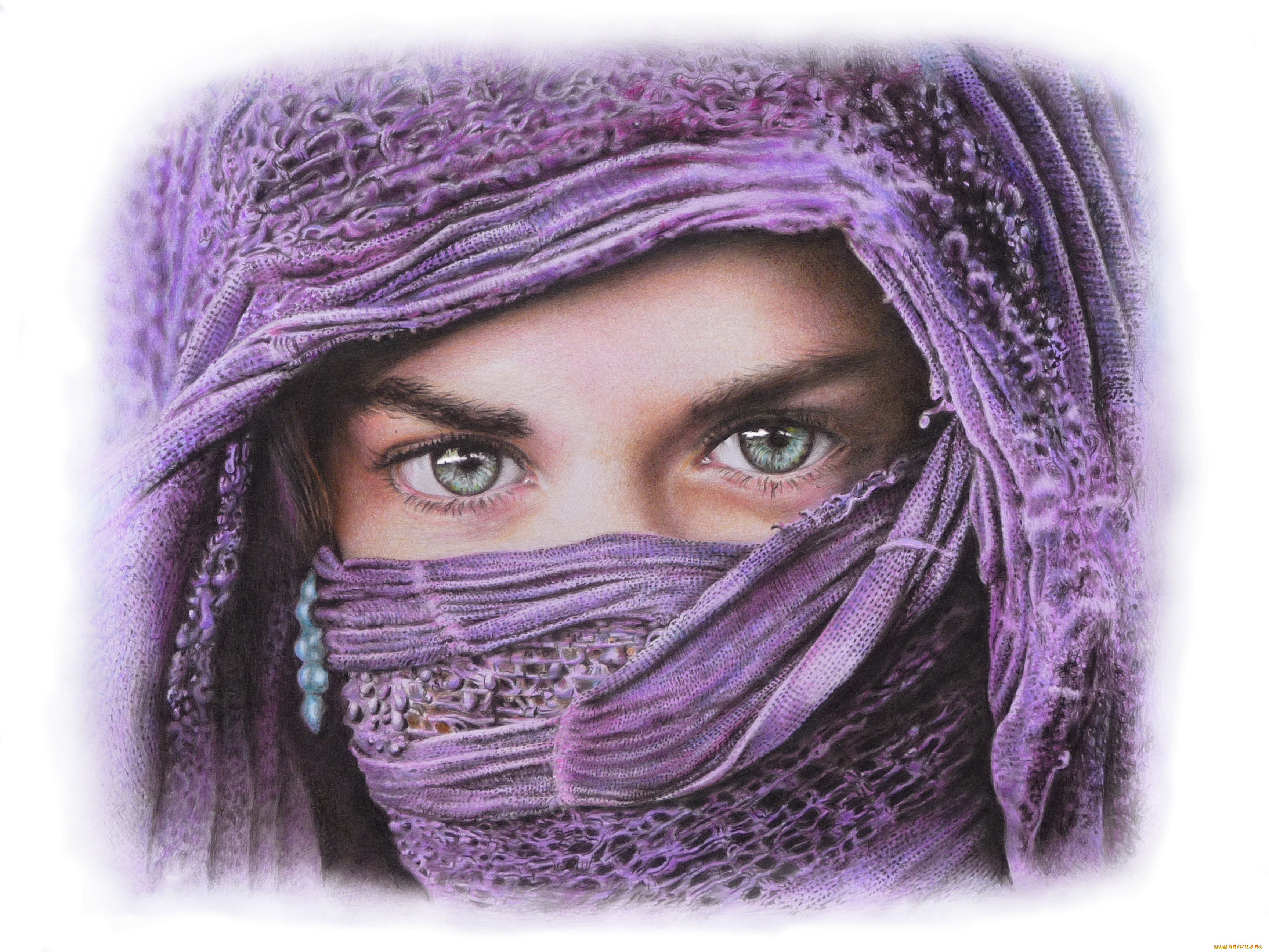 рисованное, люди, фон, девушка, взгляд