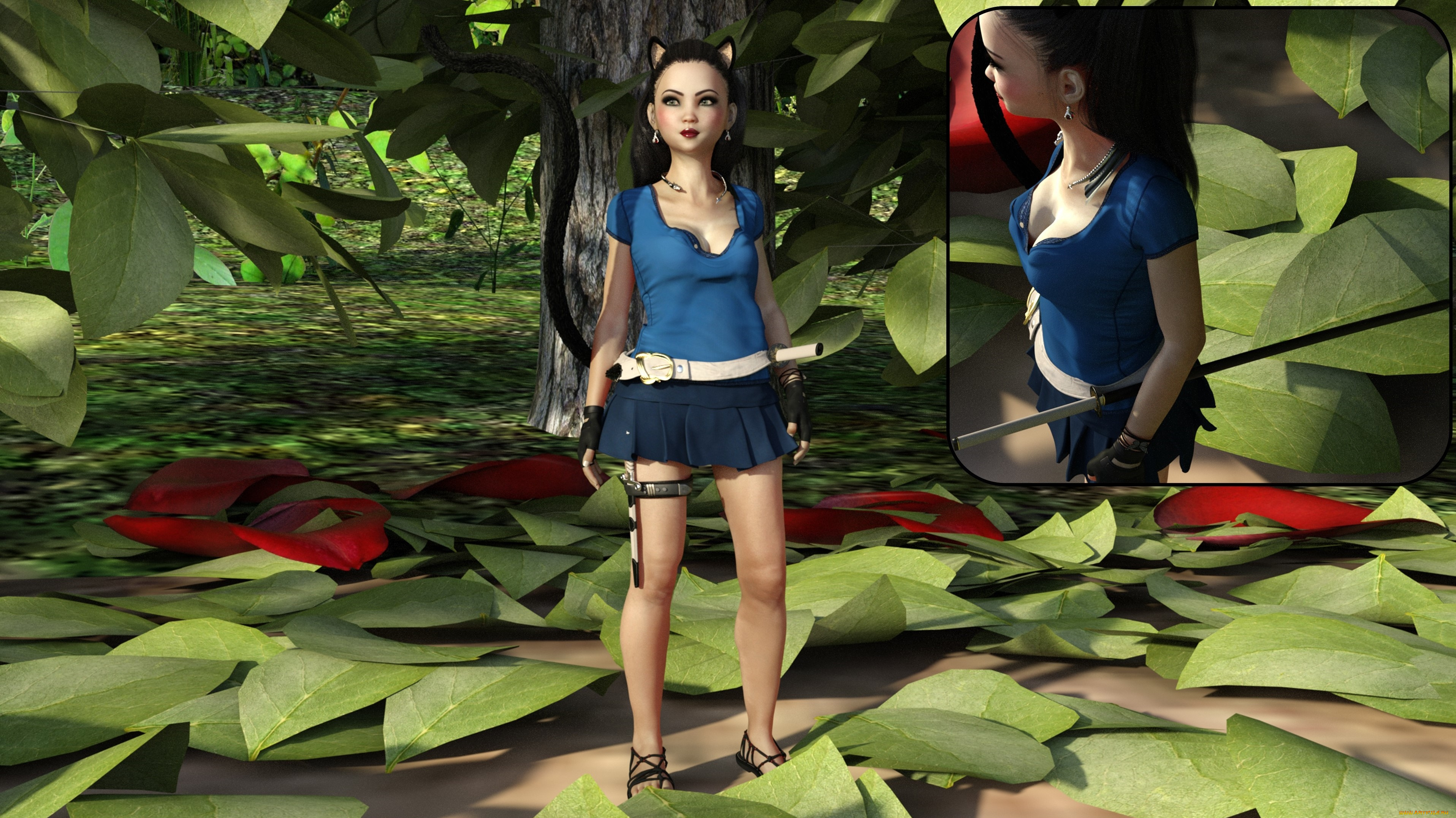 3д, графика, фантазия, , fantasy, фон, взгляд, девушка