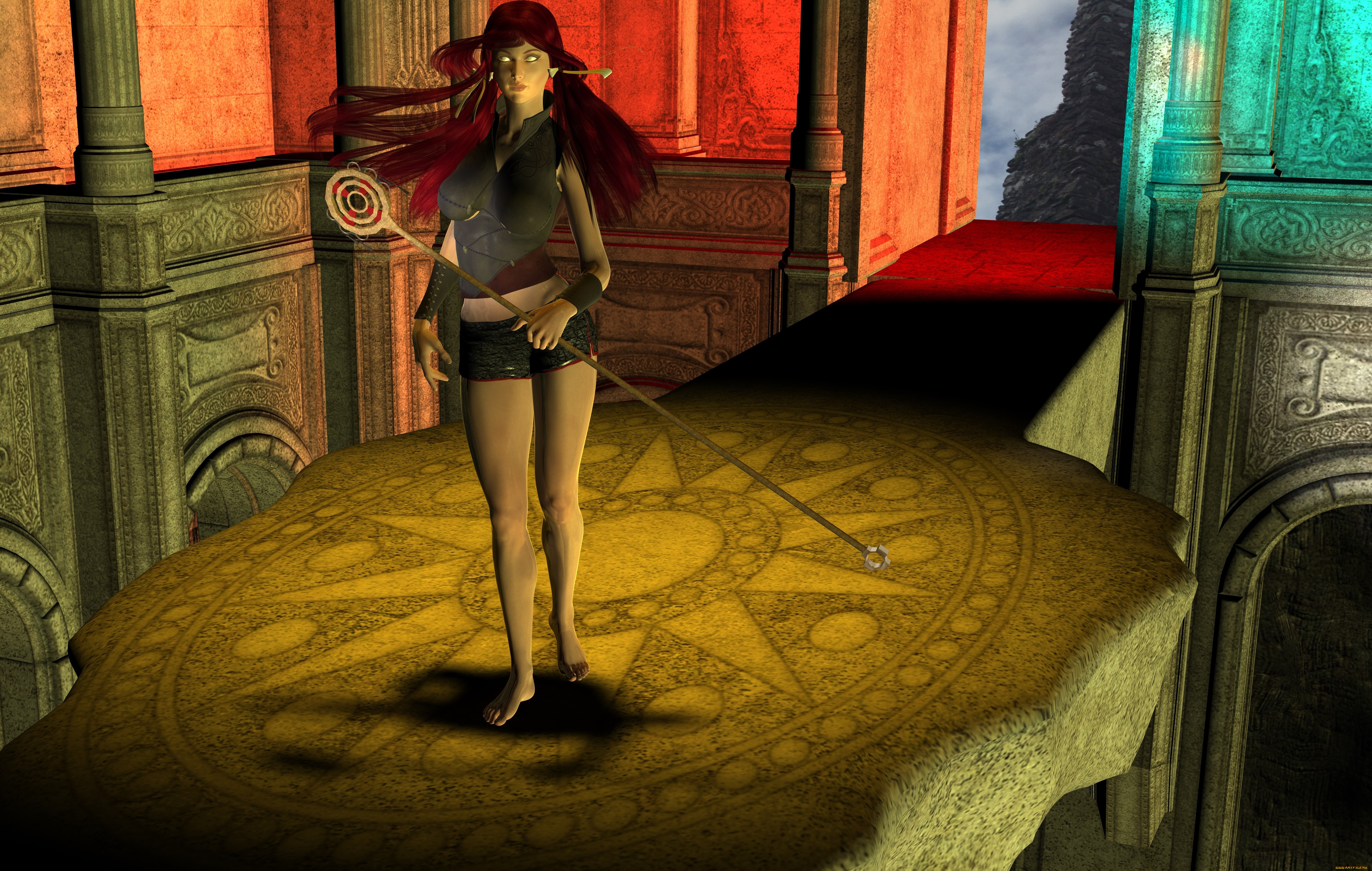 3д, графика, фантазия, , fantasy, фон, взгляд, девушка