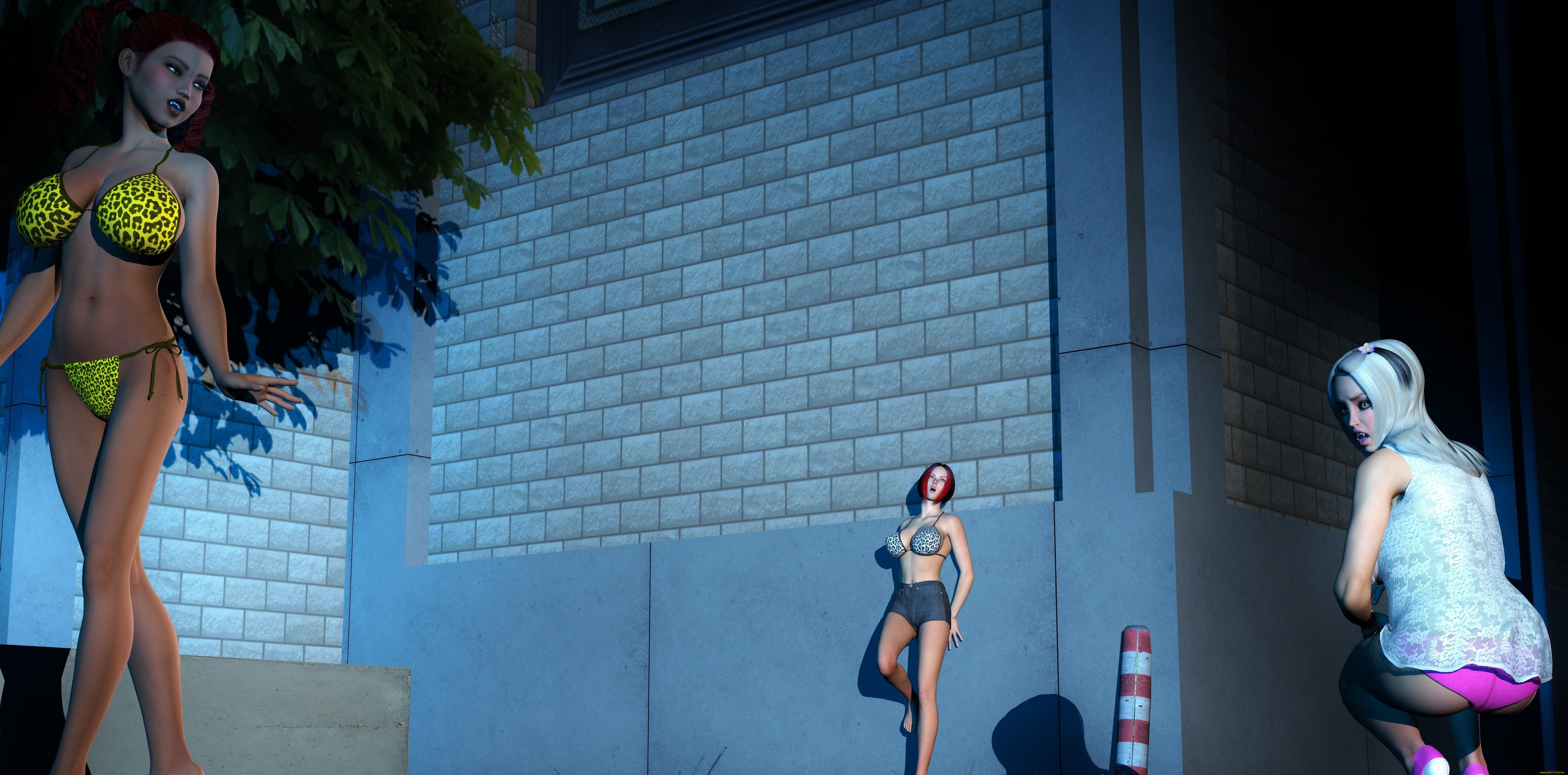 3д, графика, люди, , people, девушки, фон, взгляд