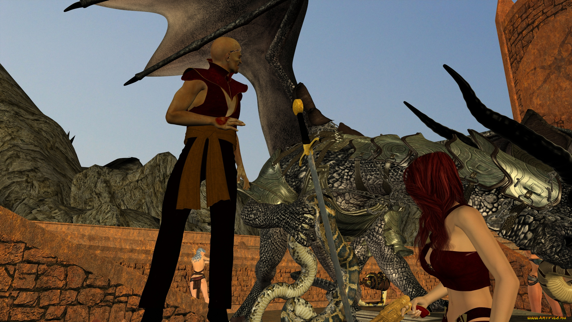 3д, графика, фантазия, , fantasy, девушка, фон, взгляд