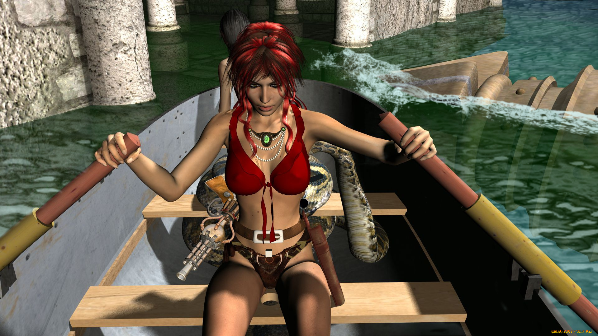 3д, графика, фантазия, , fantasy, девушка, взгляд, фон