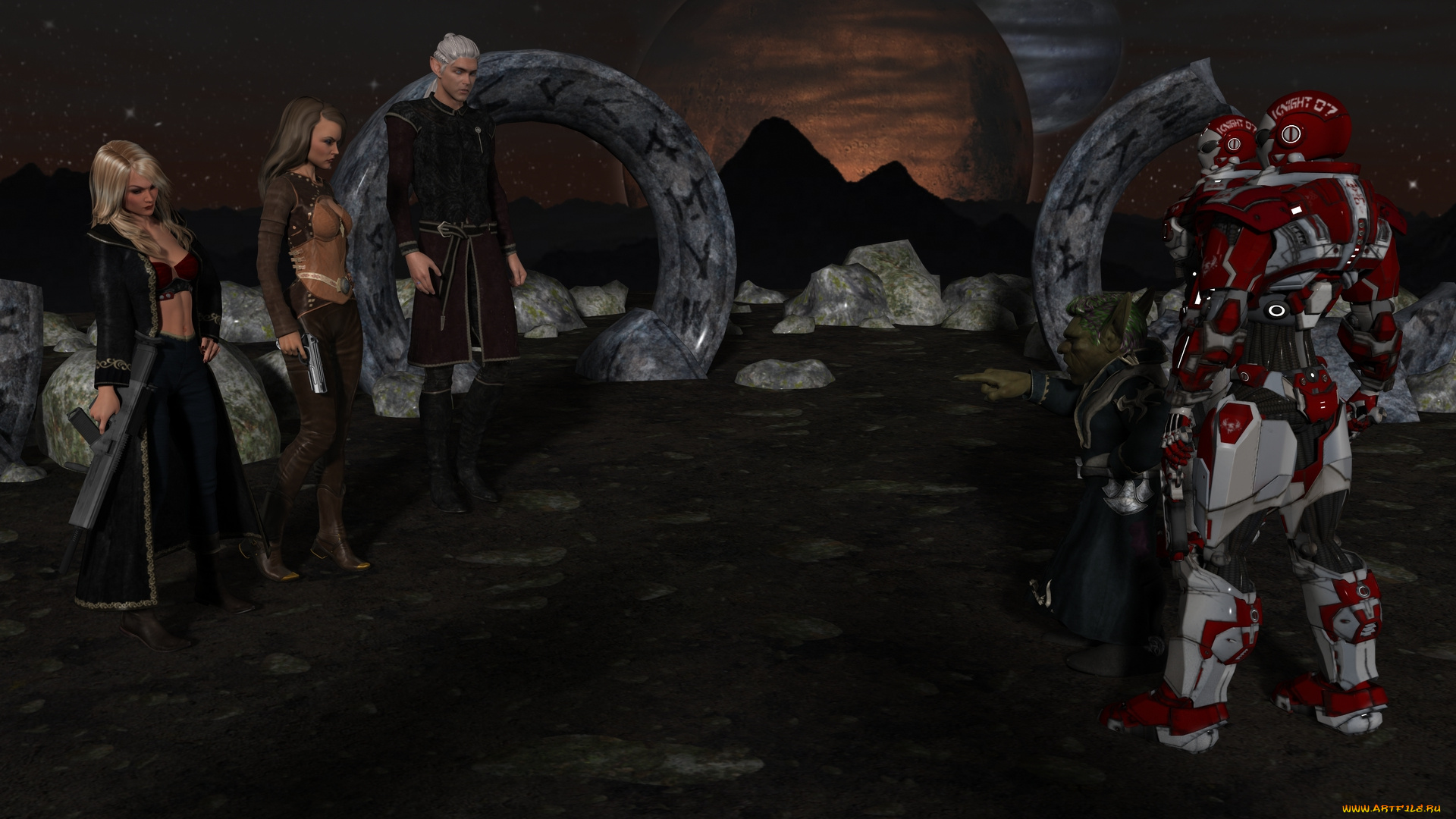 3д, графика, фантазия, , fantasy, фон, взгляд, девушки