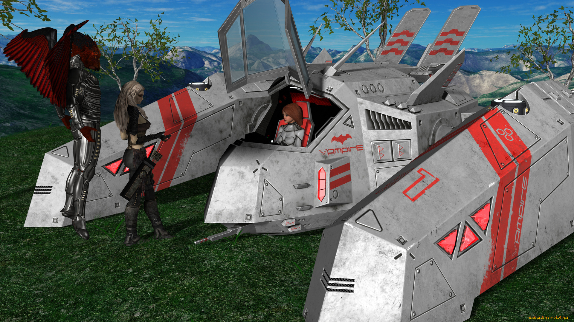 3д, графика, фантазия, , fantasy, фон, взгляд, девушка