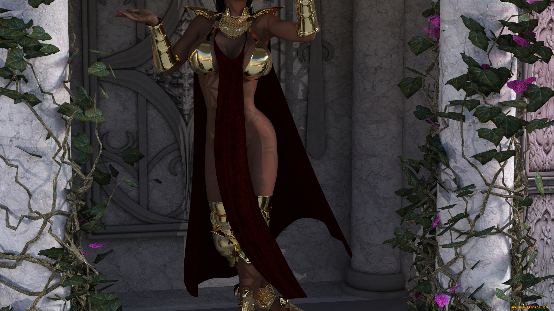 3д, графика, фантазия, , fantasy, взгляд, девушка, фон