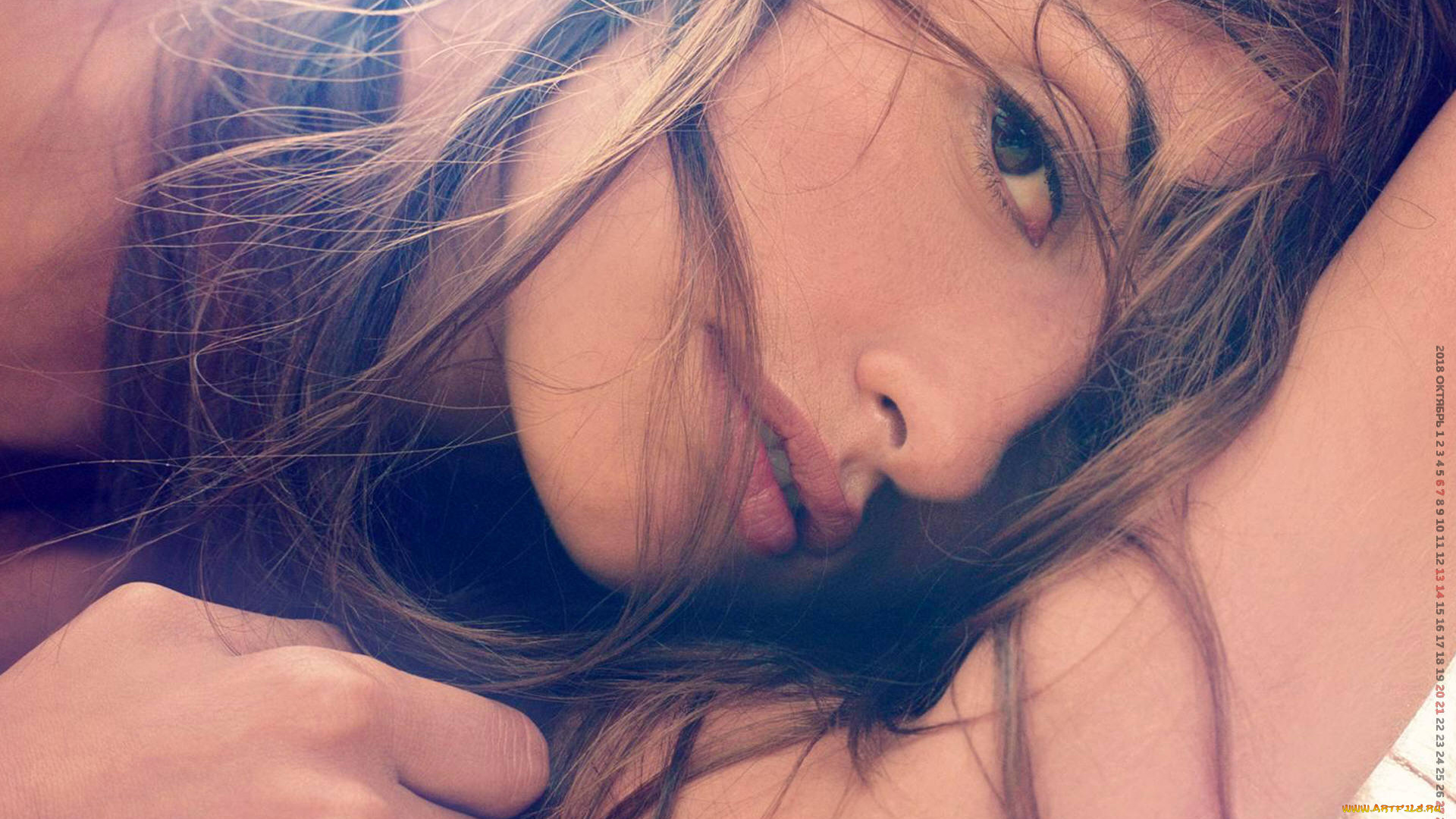 календари, девушки, лицо, взгляд