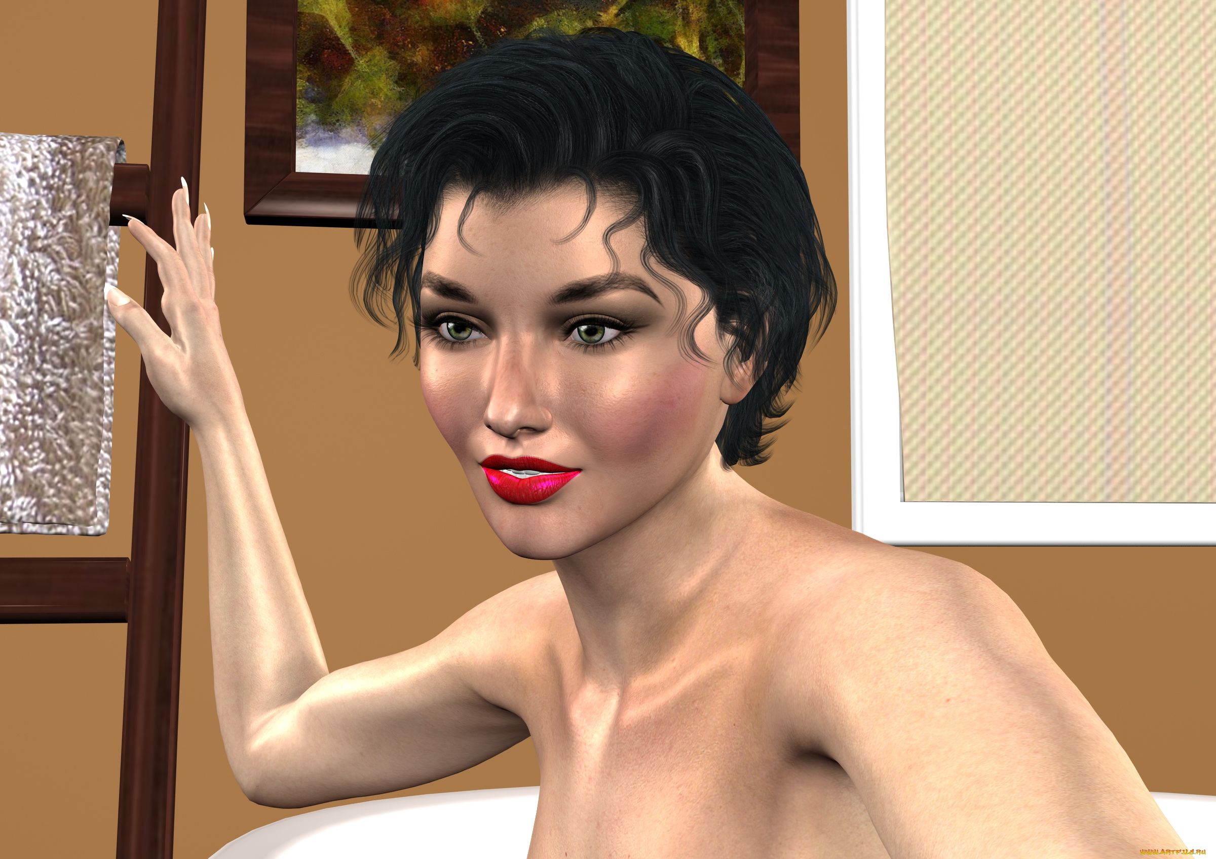 3д, графика, портрет, , portraits, фон, взгляд, девушка