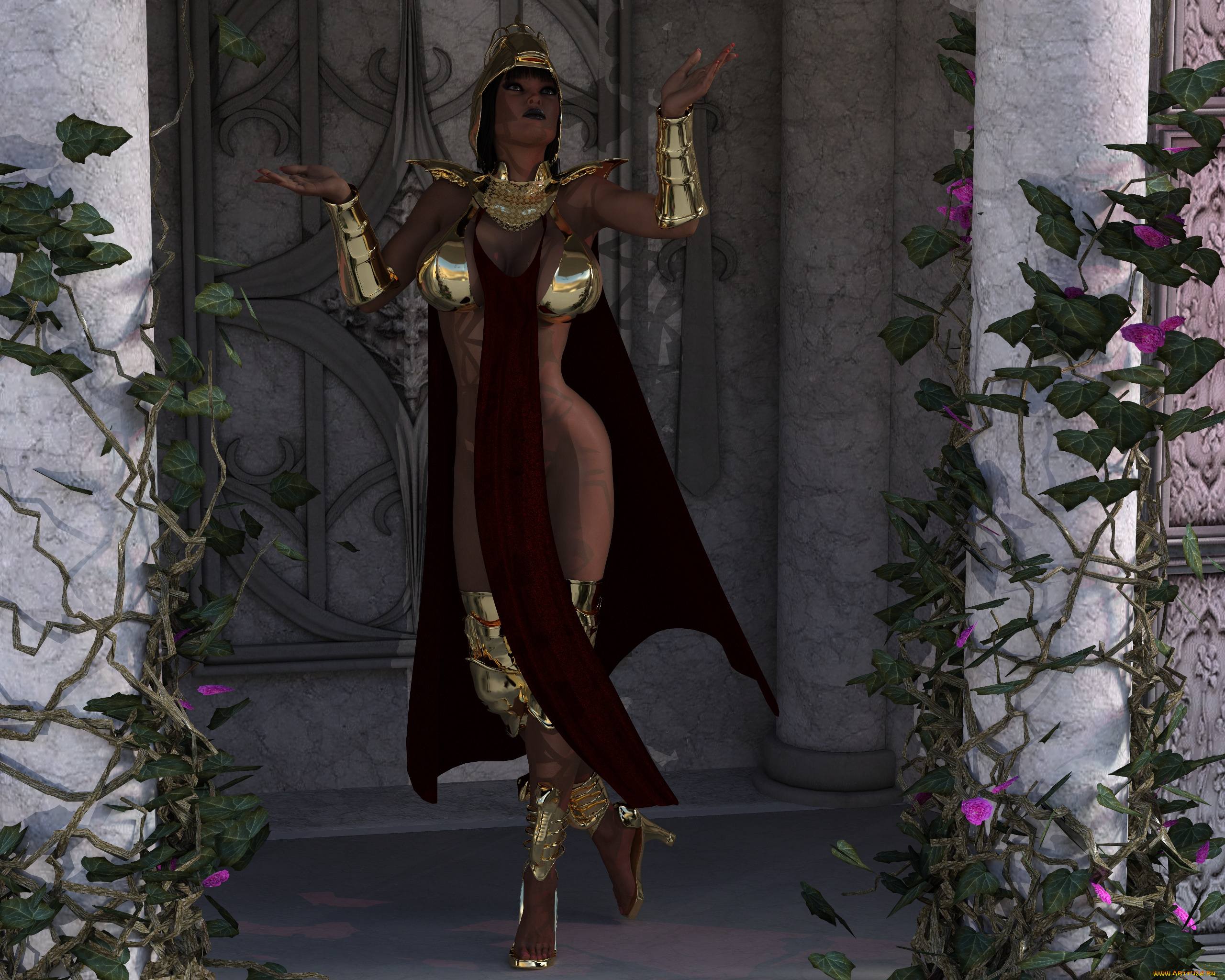 3д, графика, фантазия, , fantasy, взгляд, девушка, фон