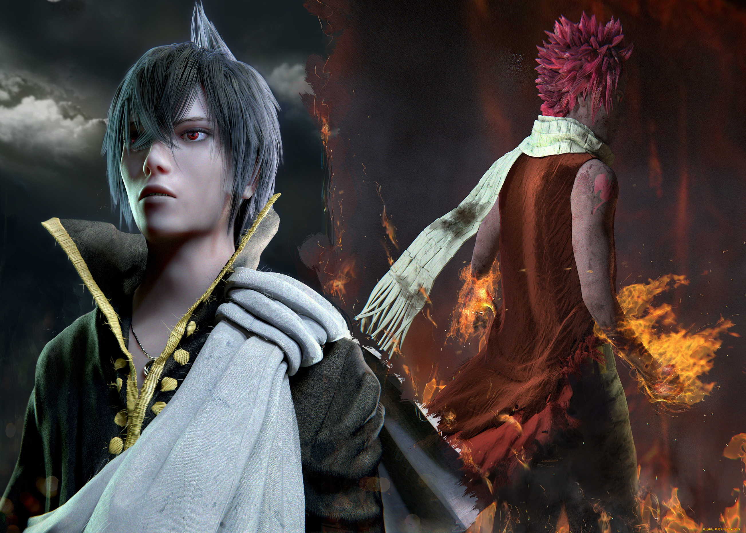 3д, графика, аниме, , anime, хвост, феи, зереф, нацу, драгнил