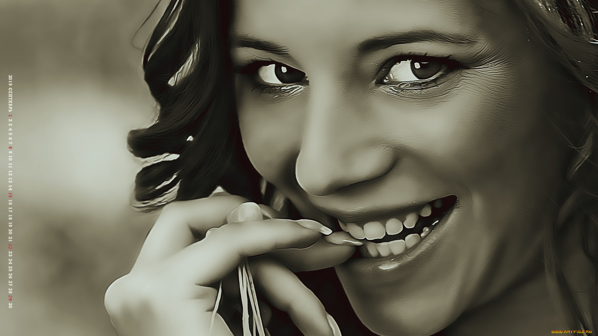 календари, компьютерный, дизайн, 2019, девушка, calendar, взгляд, женщина, улыбка, лицо