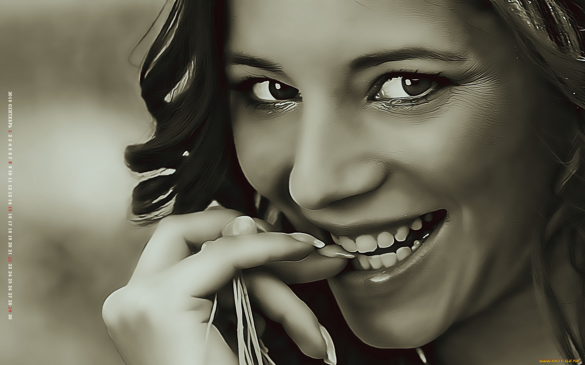 календари, компьютерный, дизайн, 2019, девушка, calendar, взгляд, женщина, улыбка, лицо