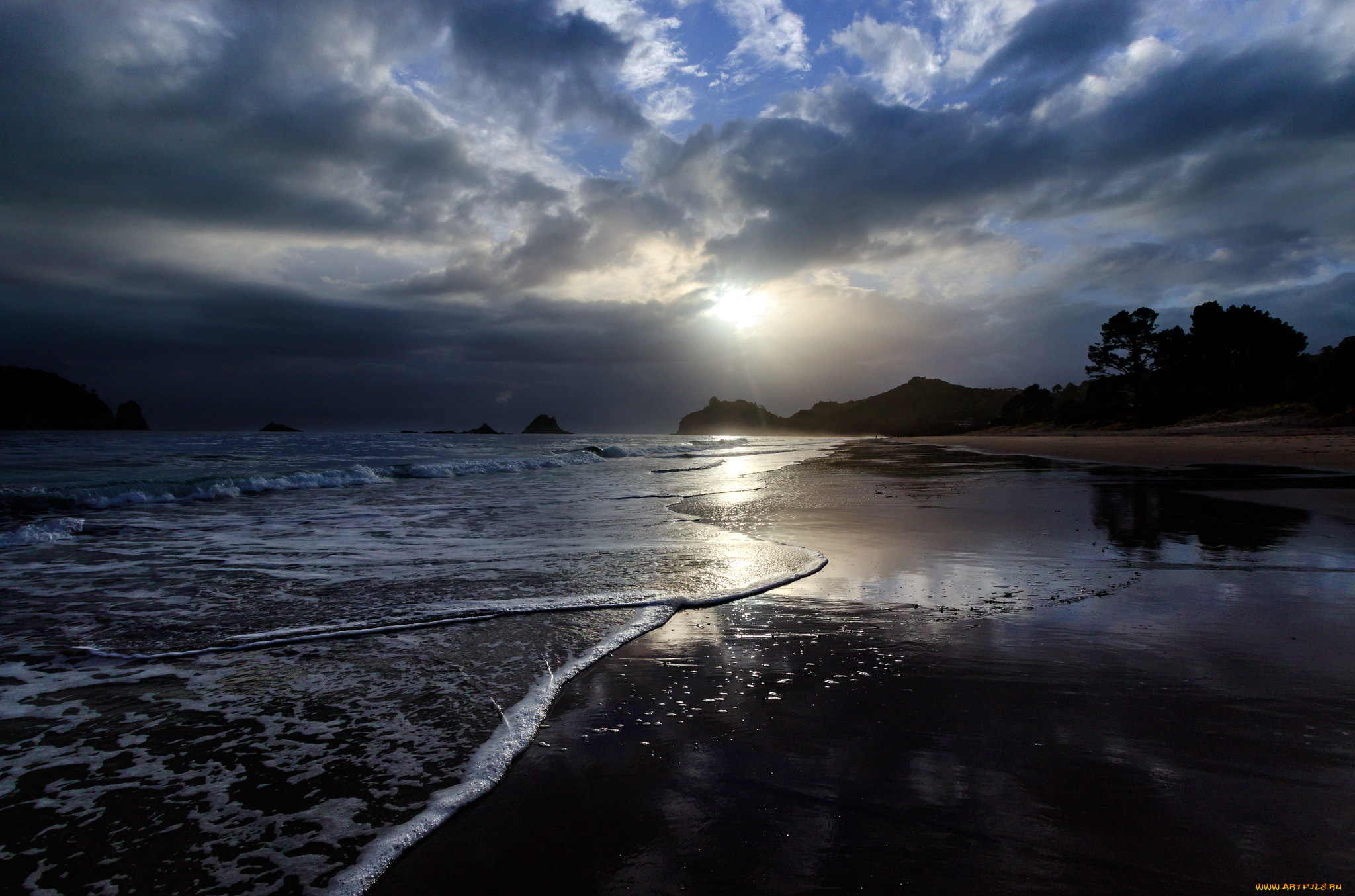 природа, побережье, простор