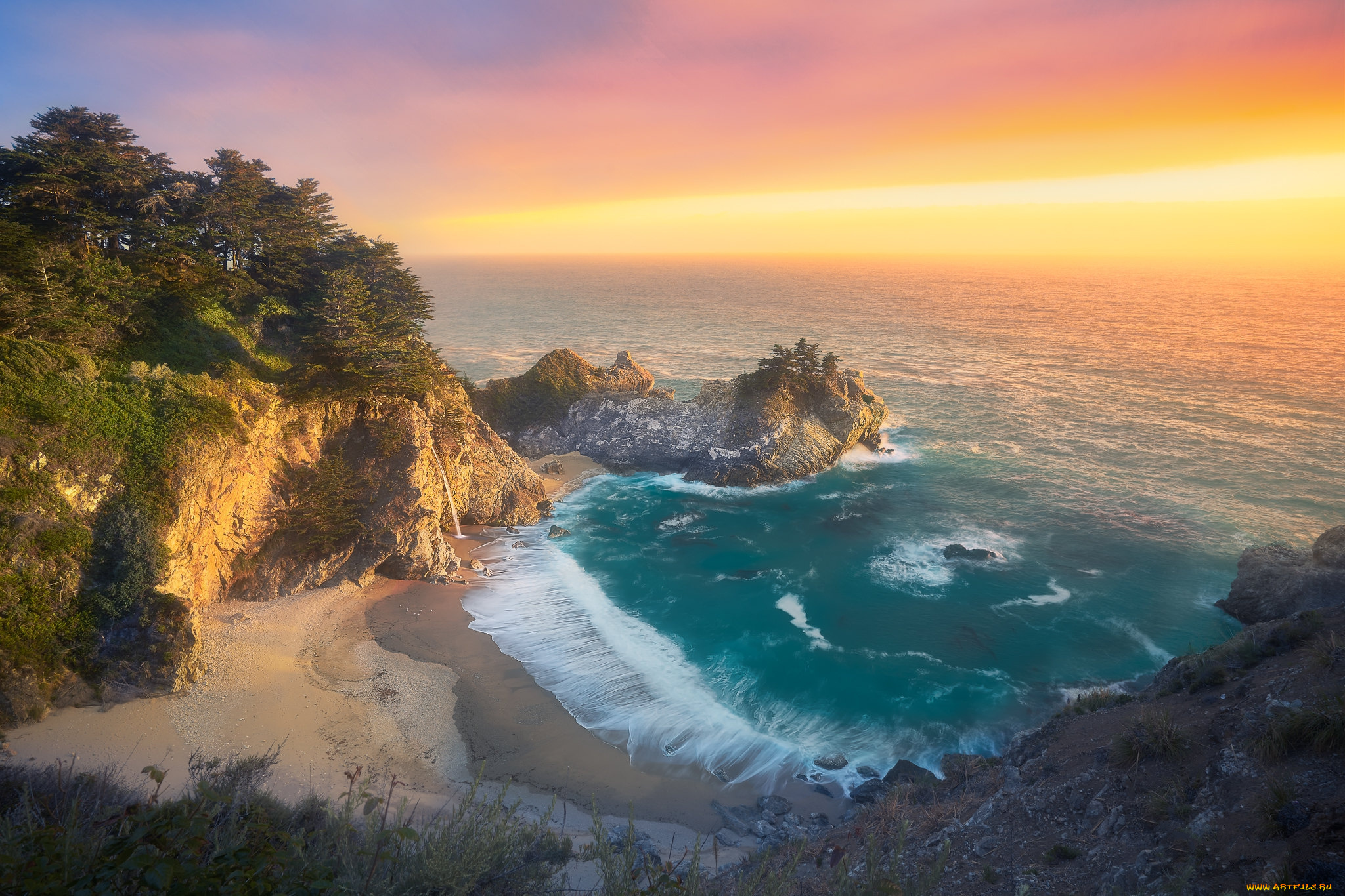 природа, побережье, простор