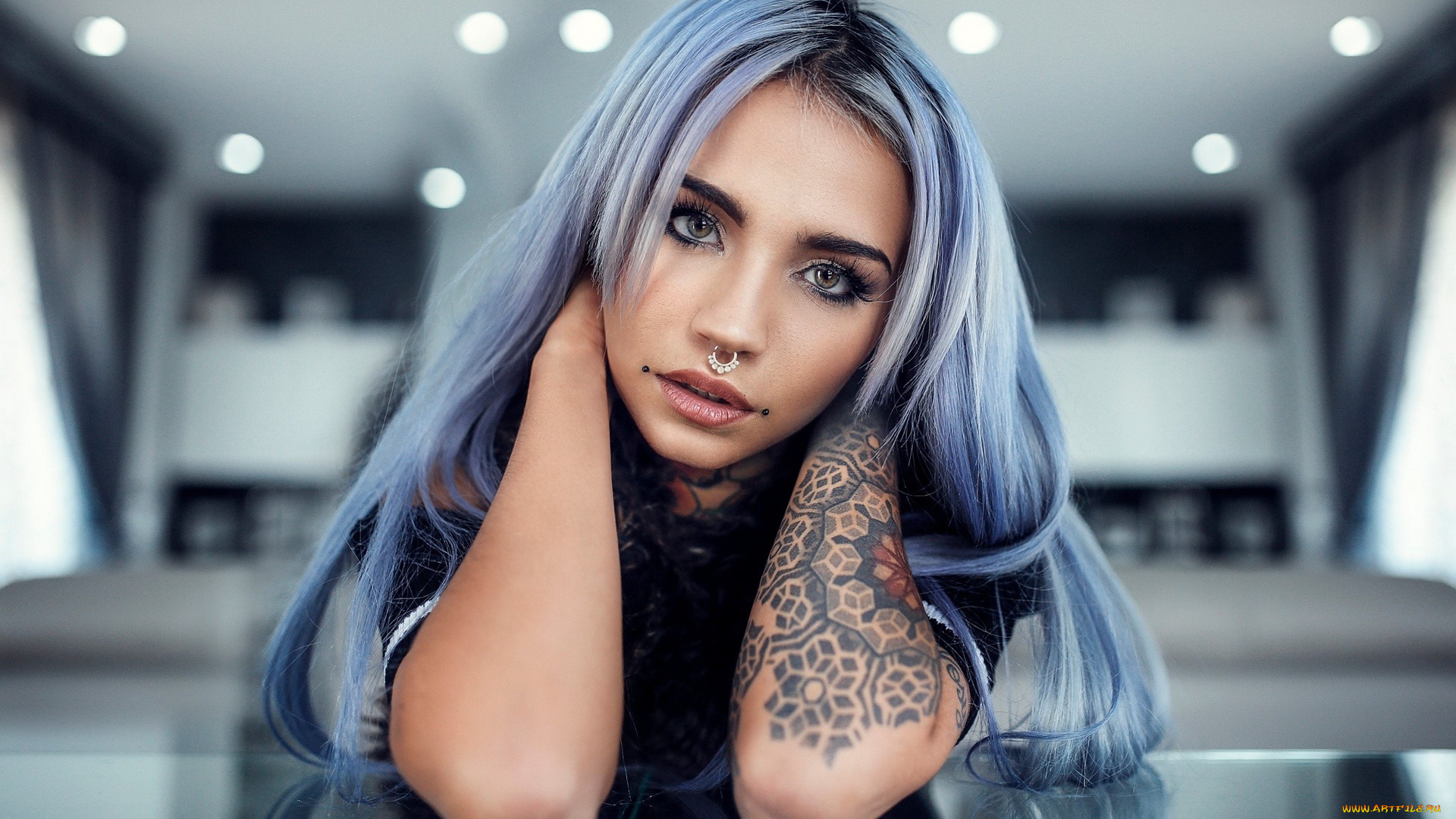 felisja, piana, девушки, felisja, piana, девушка, модель, крашеная, тату, татуировка, рисунки, кожа, пирсинг, поза, макияж, причёска, красотка, сексуальная, экстравагантная, наряд