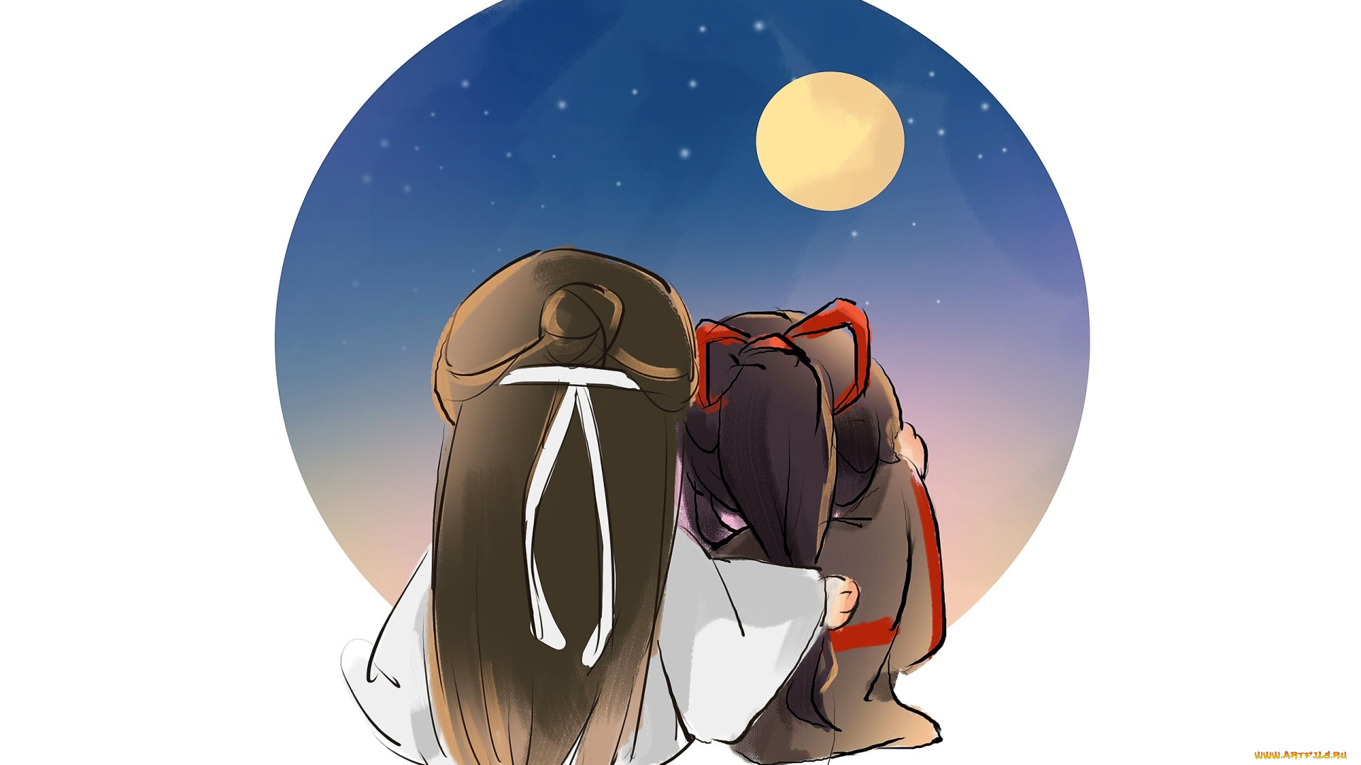 аниме, mo, dao, zu, shi, вэй, усянь, лань, ванцзи, луна