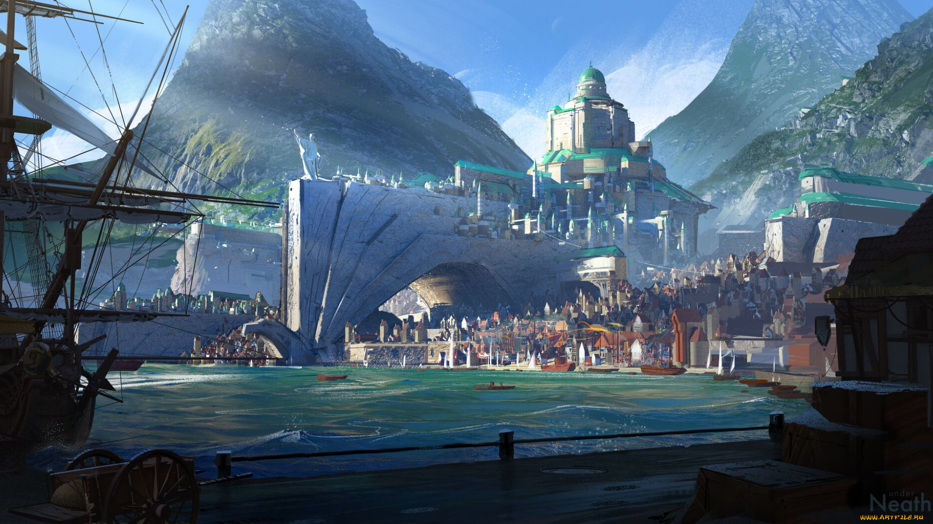 фэнтези, иные, миры, , иные, времена, город, горы, море