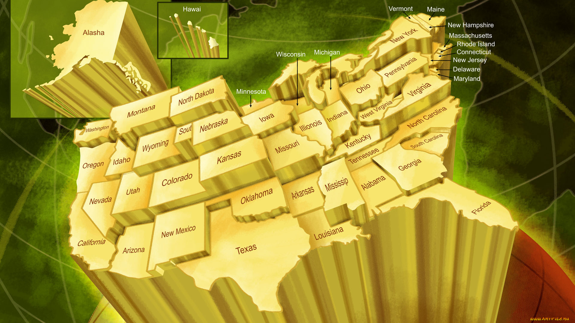 разное, глобусы, , карты, сша, штаты