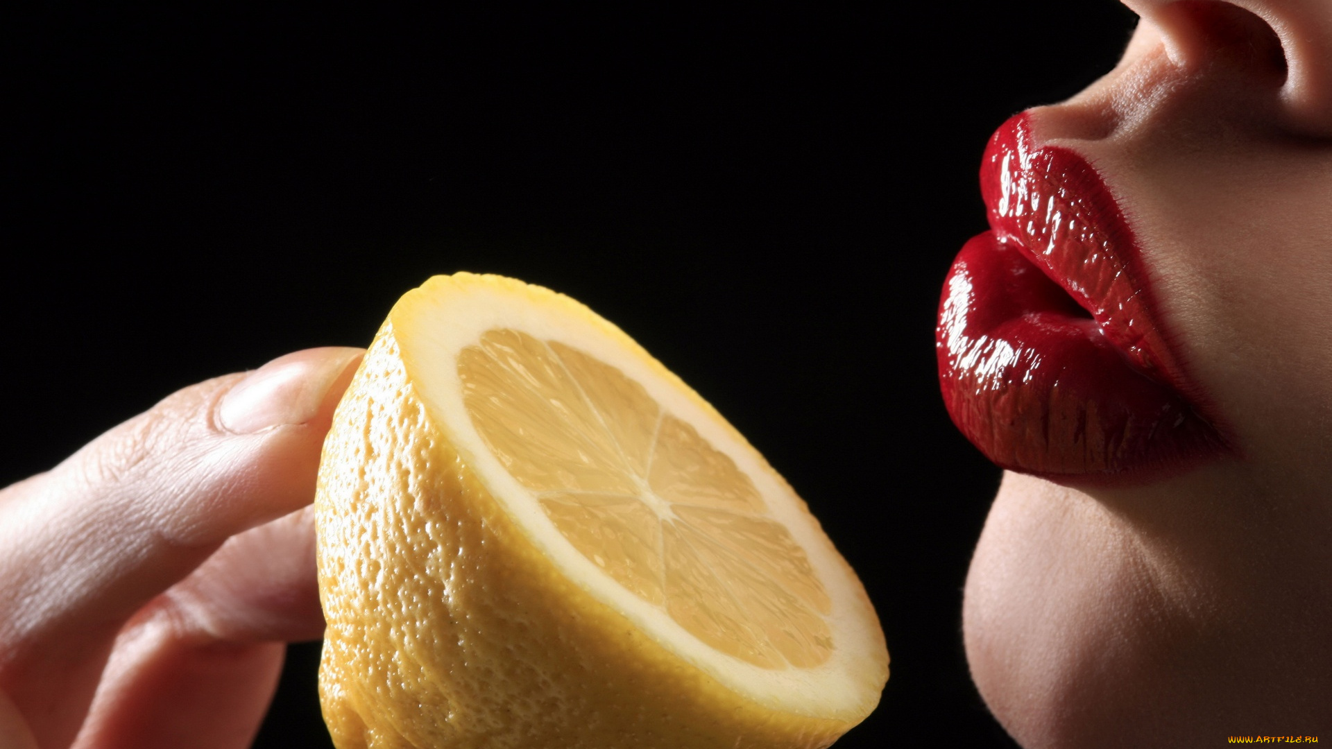 разное, губы, лимон