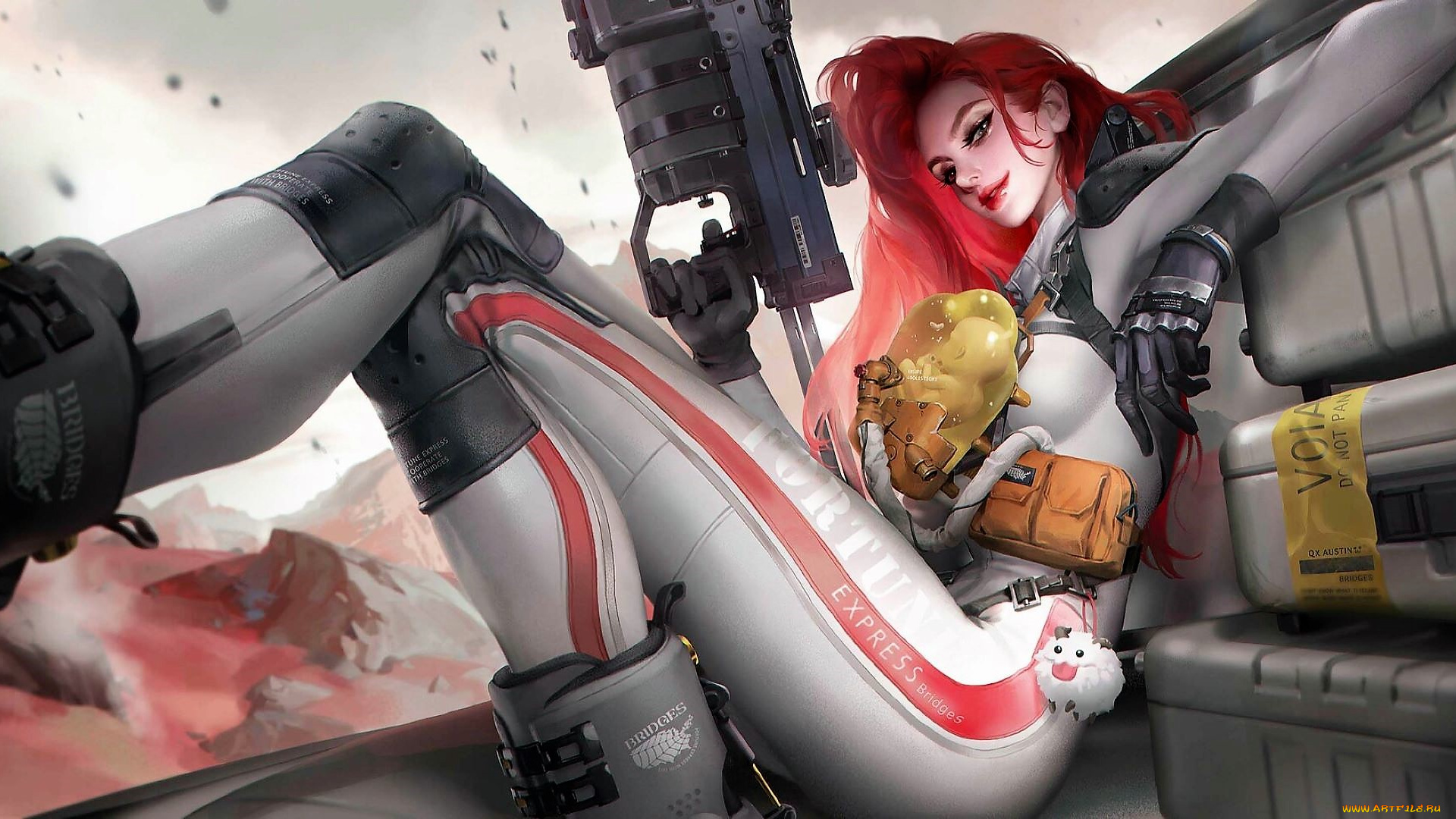 видео, игры, league, of, legends, девушка, оружие, ящики, miss, fortune